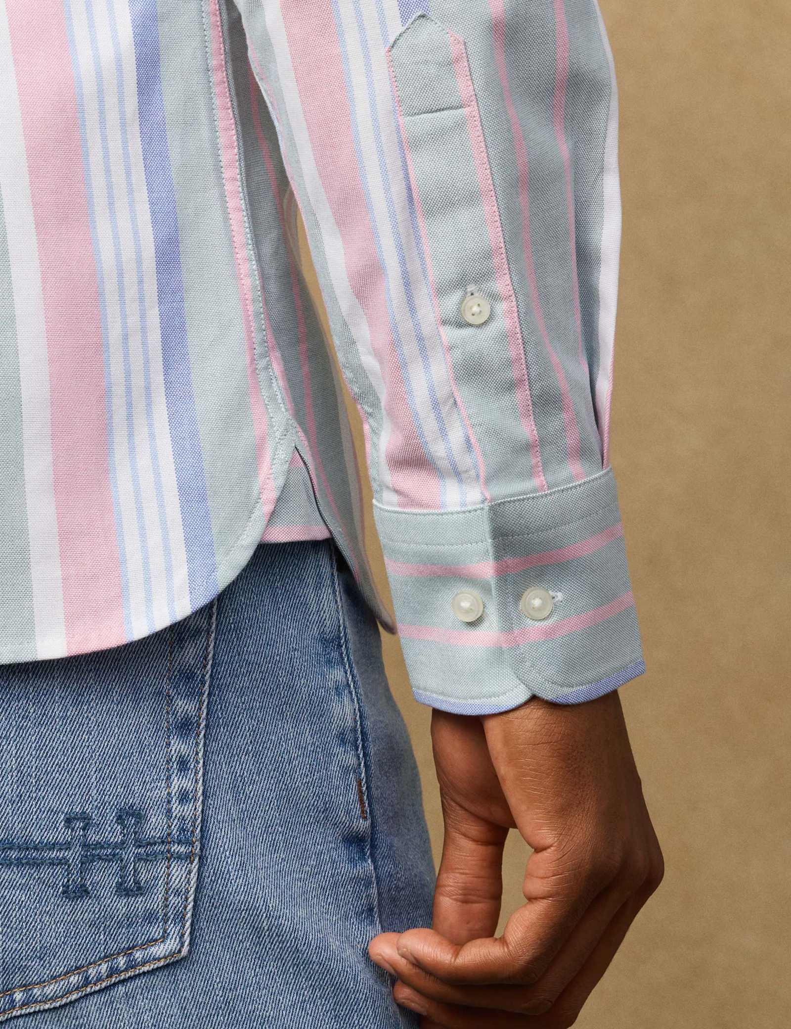Slim Fit Pure Cotton Striped Oxford Shirt - image 3