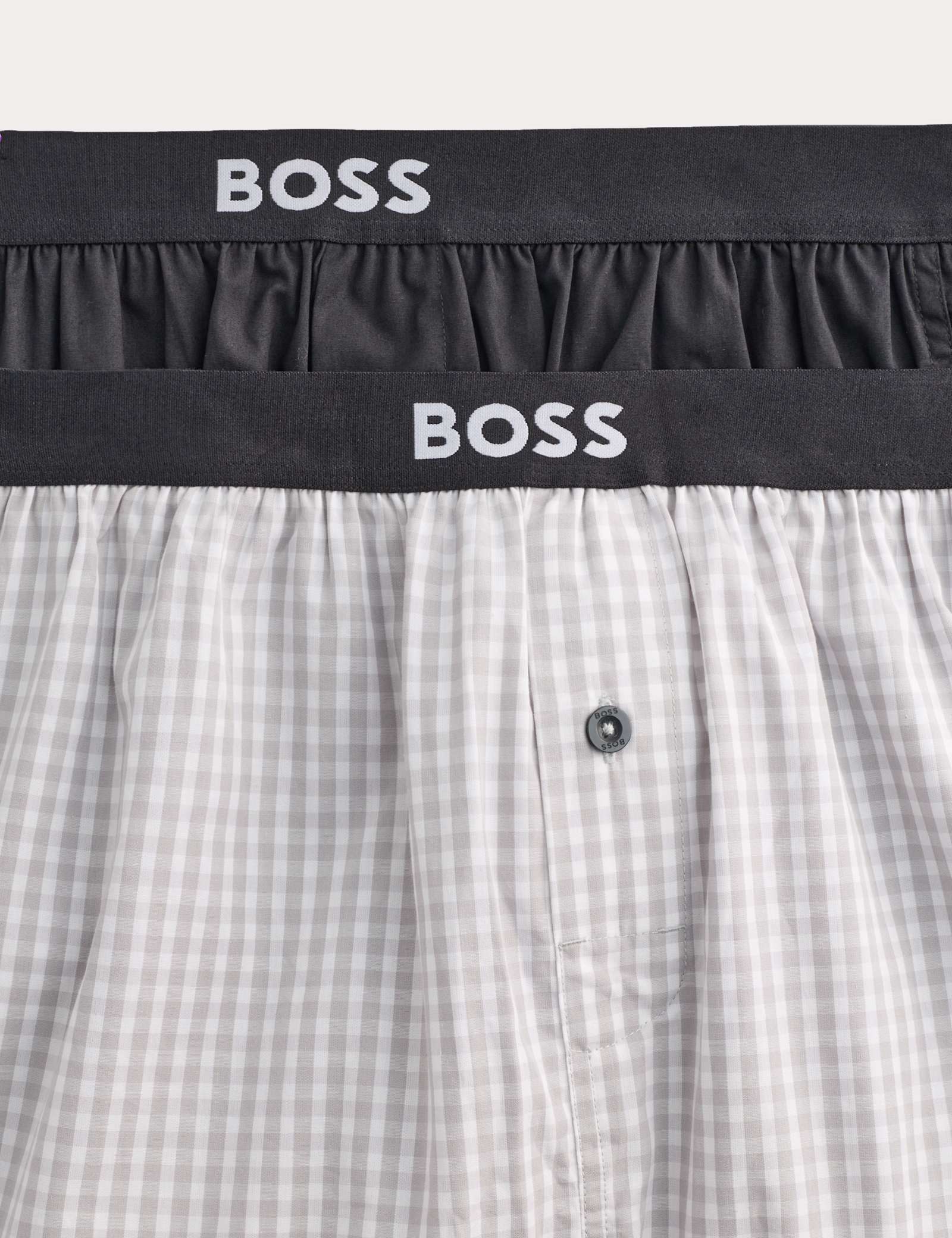 2 Pack Pure Cotton Checked & Plain Boxers - image 2
