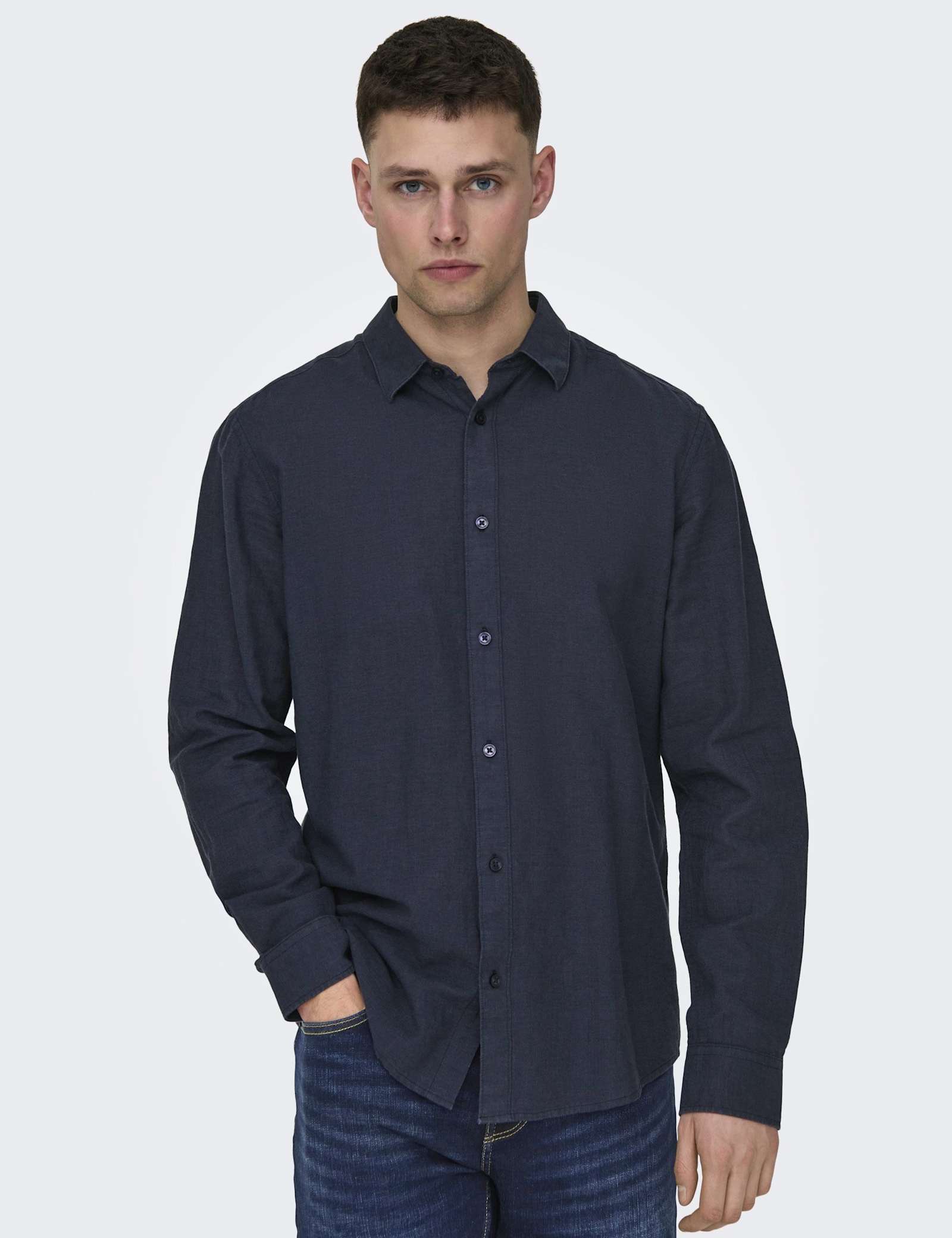 Slim Fit Linen Blend Shirt - image 4