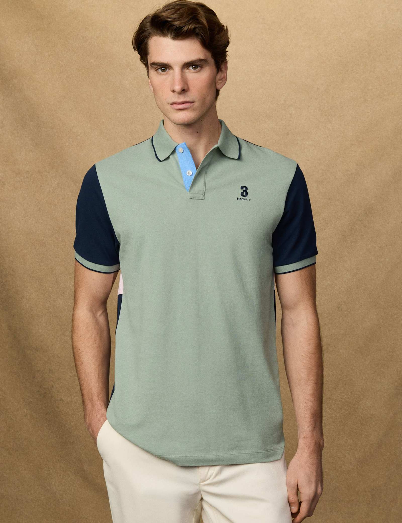 Heritage Pure Cotton Colour Block Polo Shirt - image 2