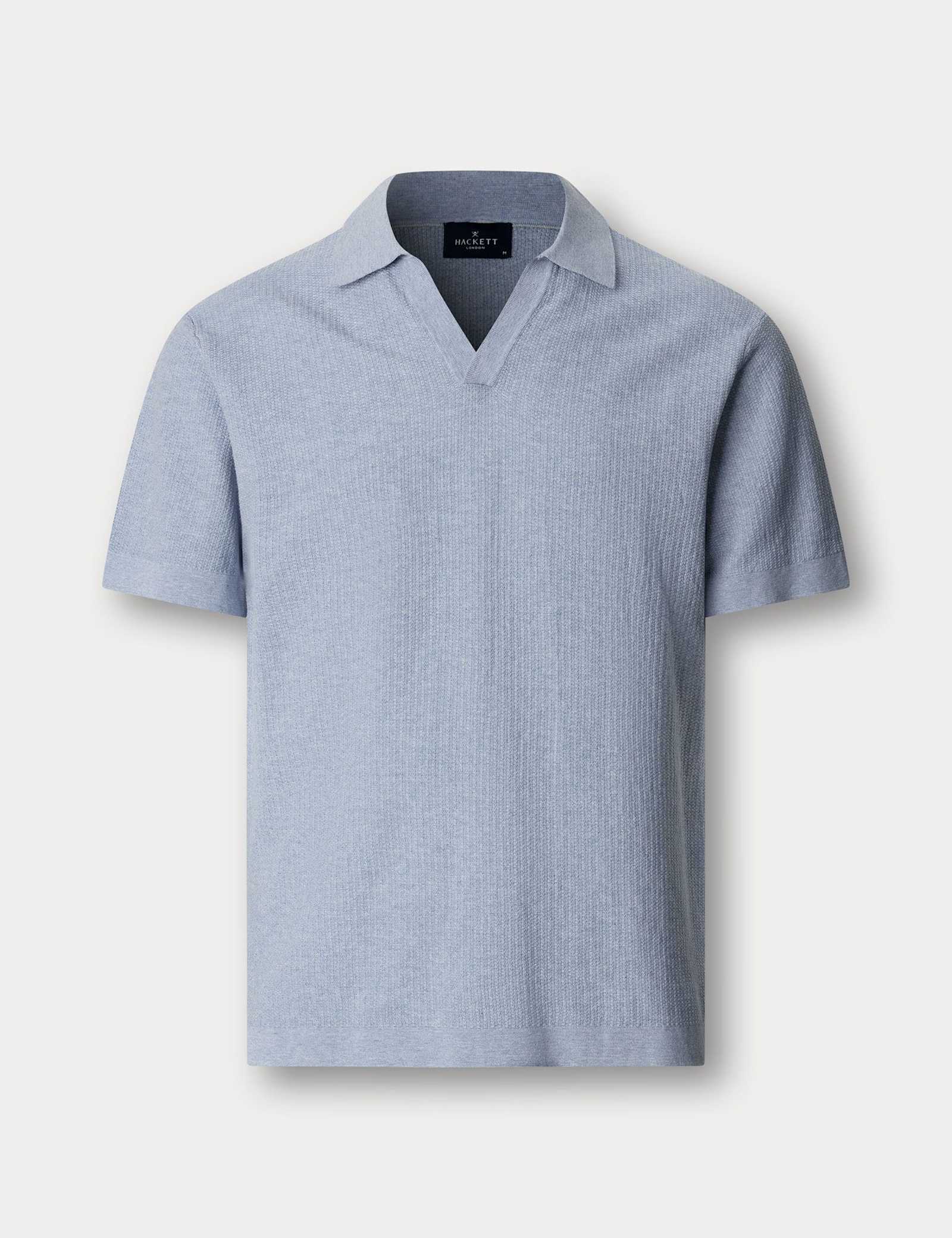 Pure Cotton Open Neck Knitted Polo Shirt - image 3