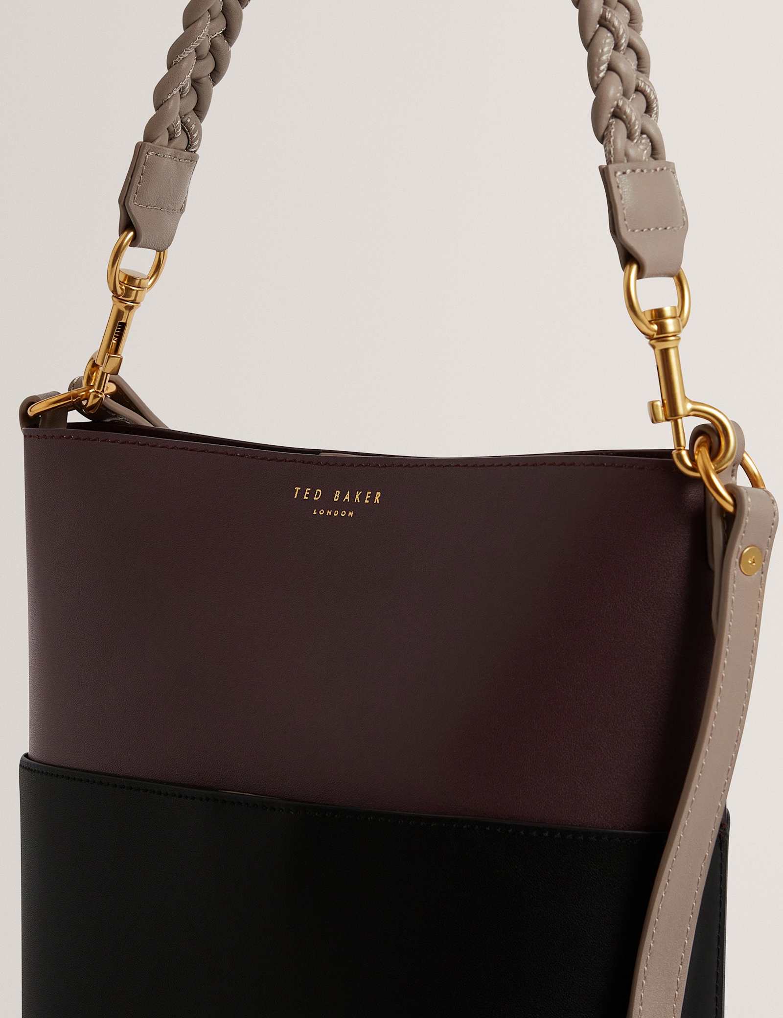 Leather Braided Handle Bucket Bag - image 2