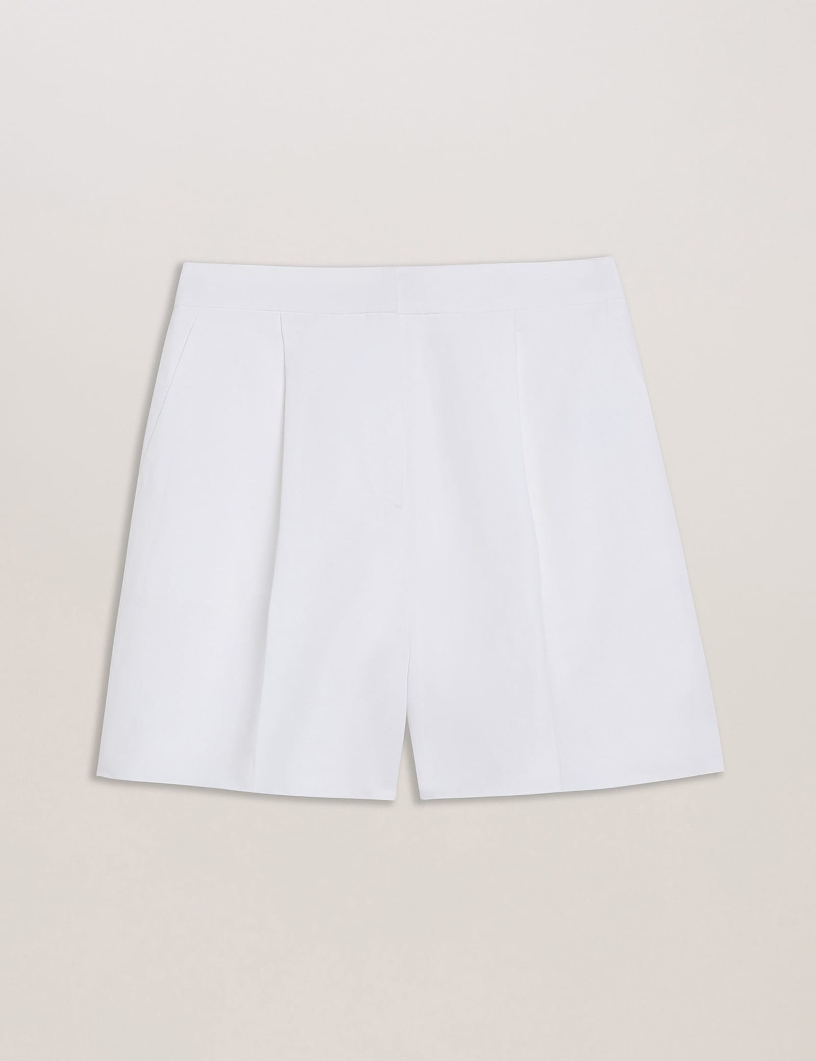 Cotton Rich High Waisted Tailored Pleated Shorts - image 1
