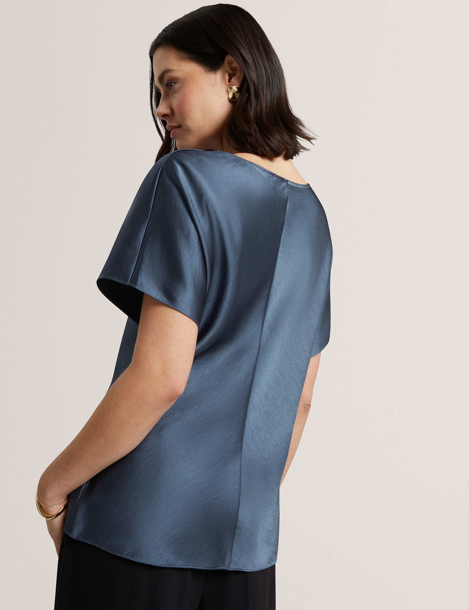 Gathered Shoulder Draped Top - image 5
