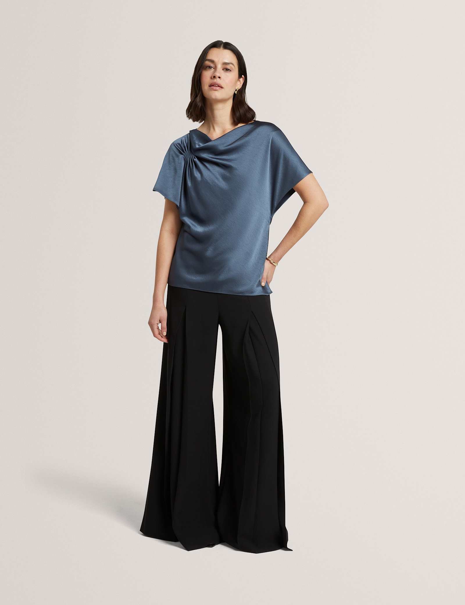 Gathered Shoulder Draped Top - image 3