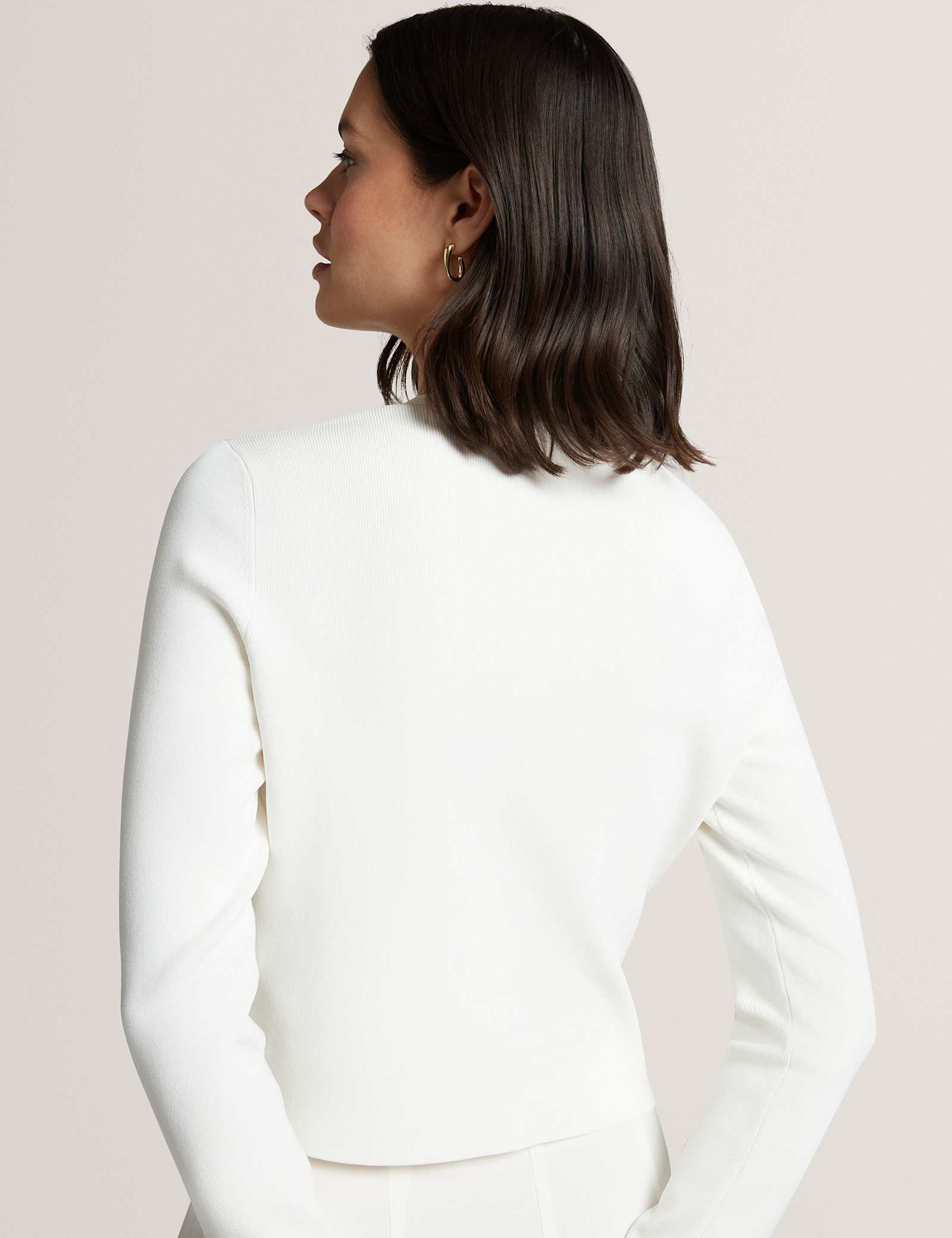 Cropped Crew Neck Cardigan - image 5