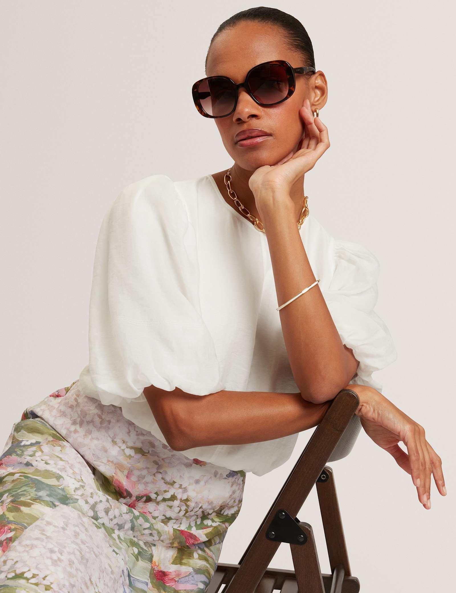 Lyocell Rich Puff Sleeve Top - image 3