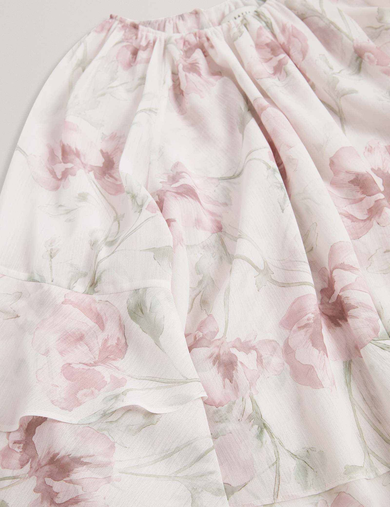 Floral Gathered Tiered Sleeve Blouse - image 4