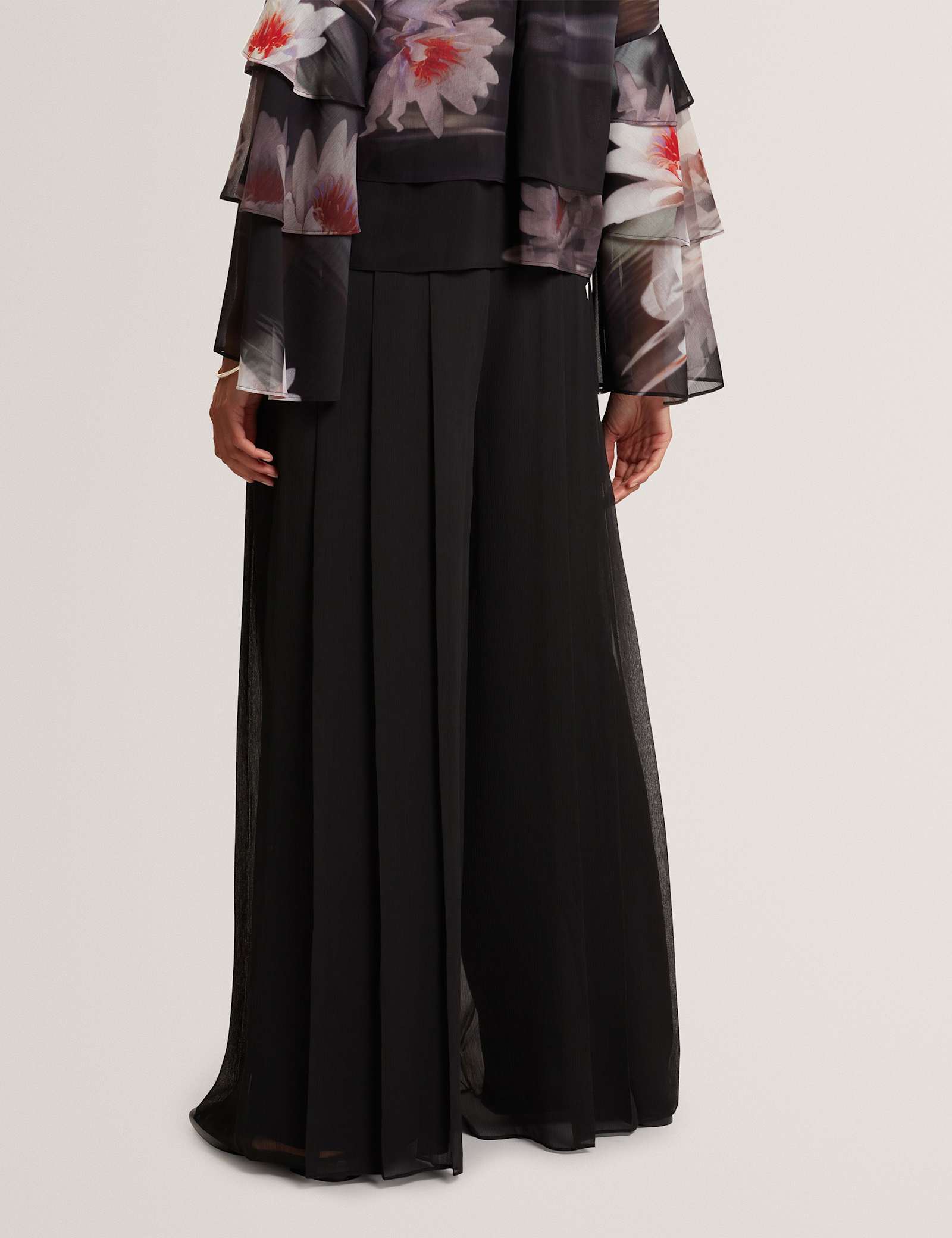 Sheer Pleated Wide Leg Trousers - image 4