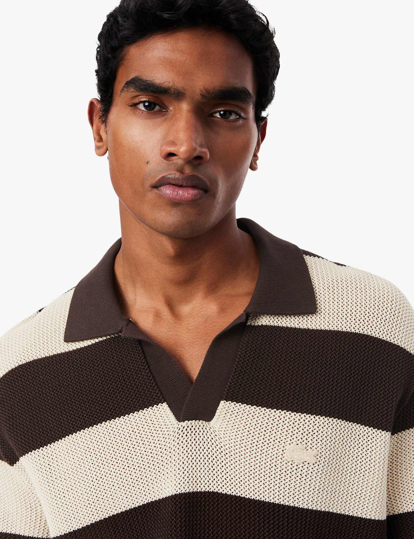 Pure Cotton Striped Knitted Polo Shirt - image 3