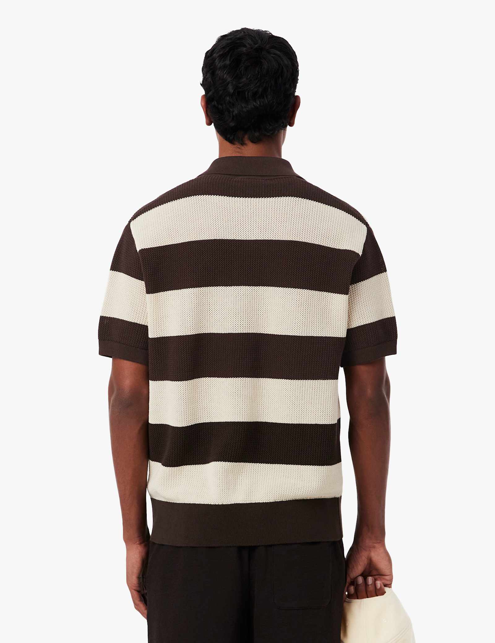 Pure Cotton Striped Knitted Polo Shirt - image 2
