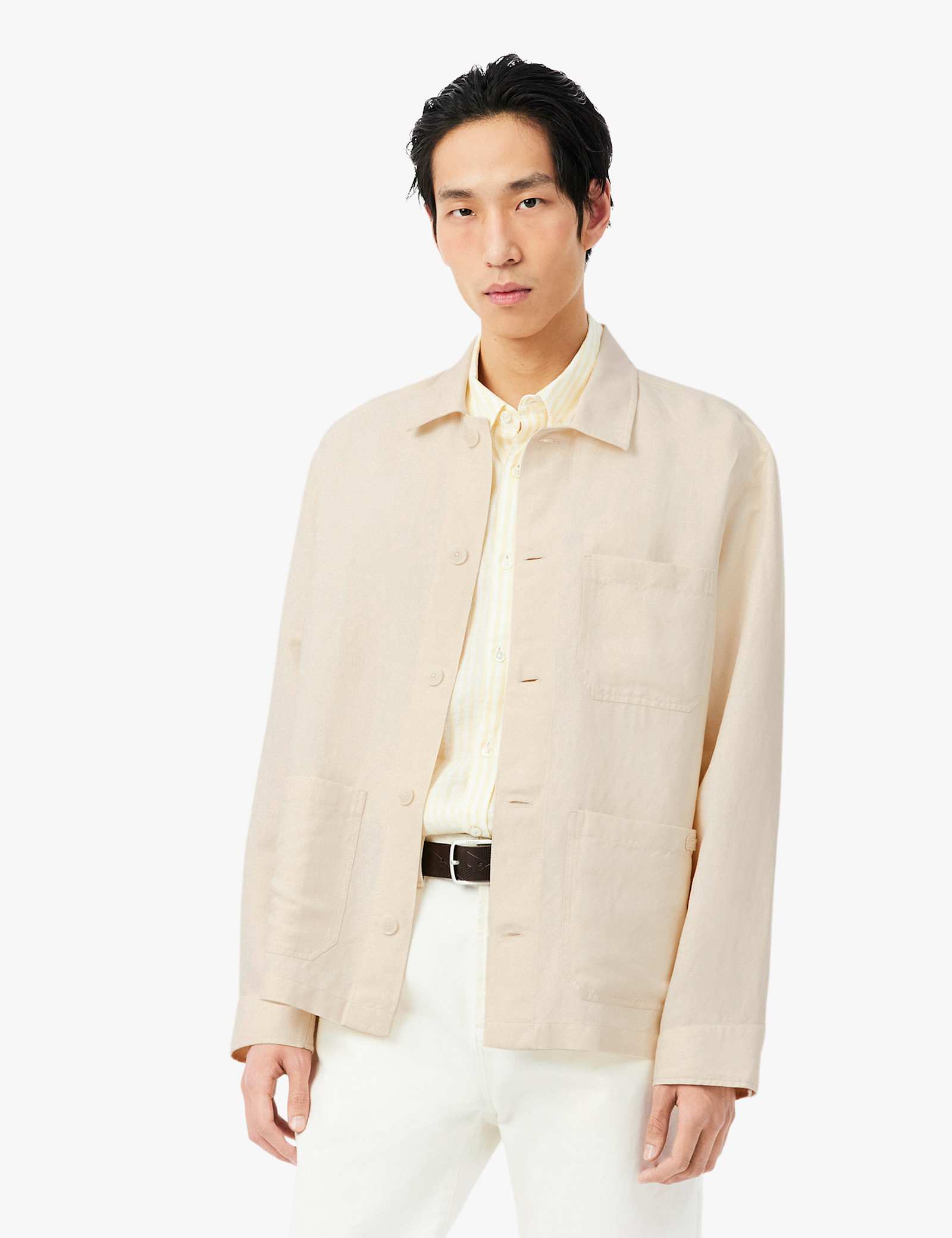 Relaxed Fit Linen Rich Twill Overshirt - image 1
