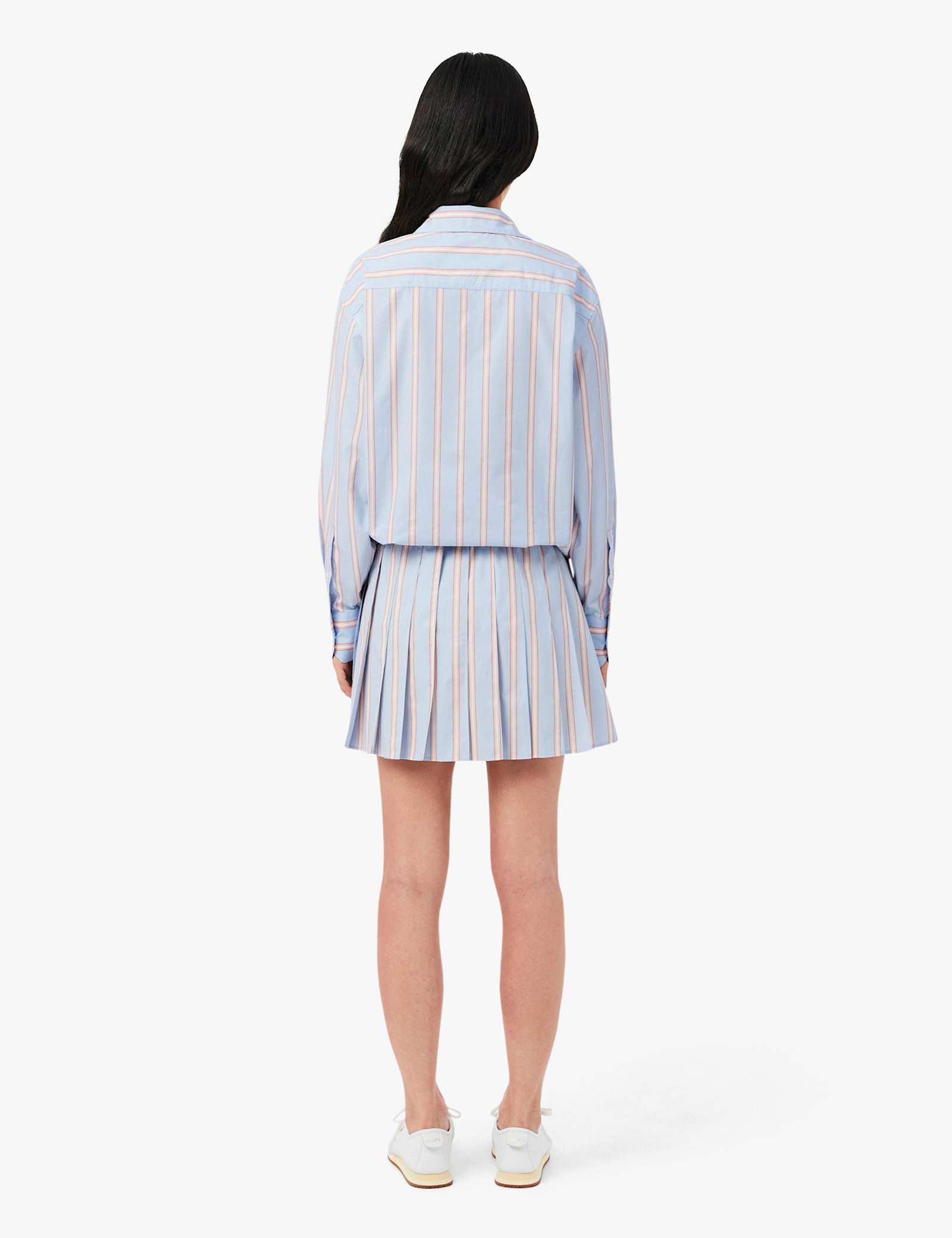 Pure Cotton Striped Pleated Mini Skirt - image 2