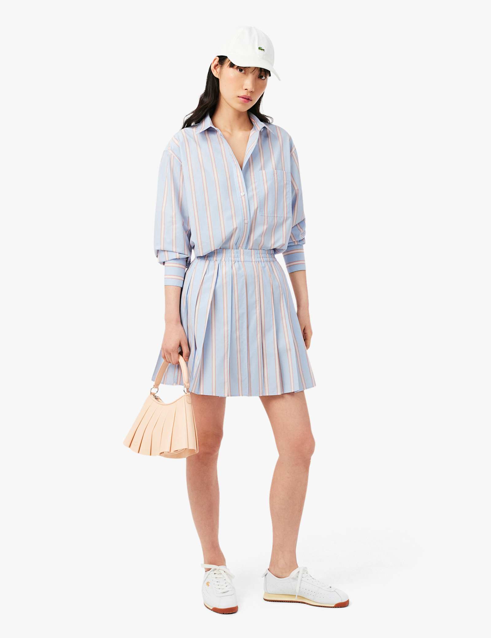 Pure Cotton Striped Pleated Mini Skirt - image 4