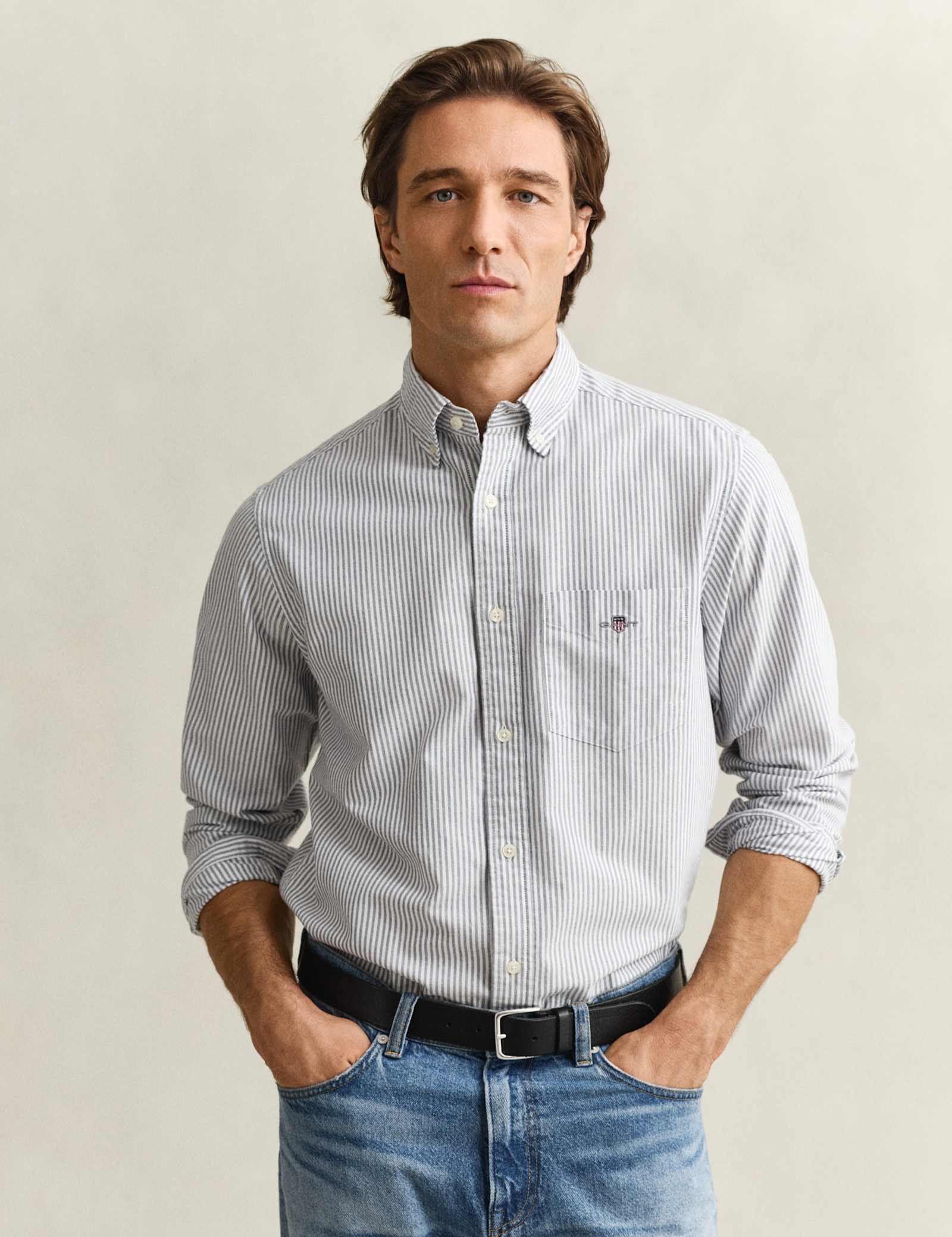 Regular Fit Pure Cotton Striped Oxford Shirt - image 5