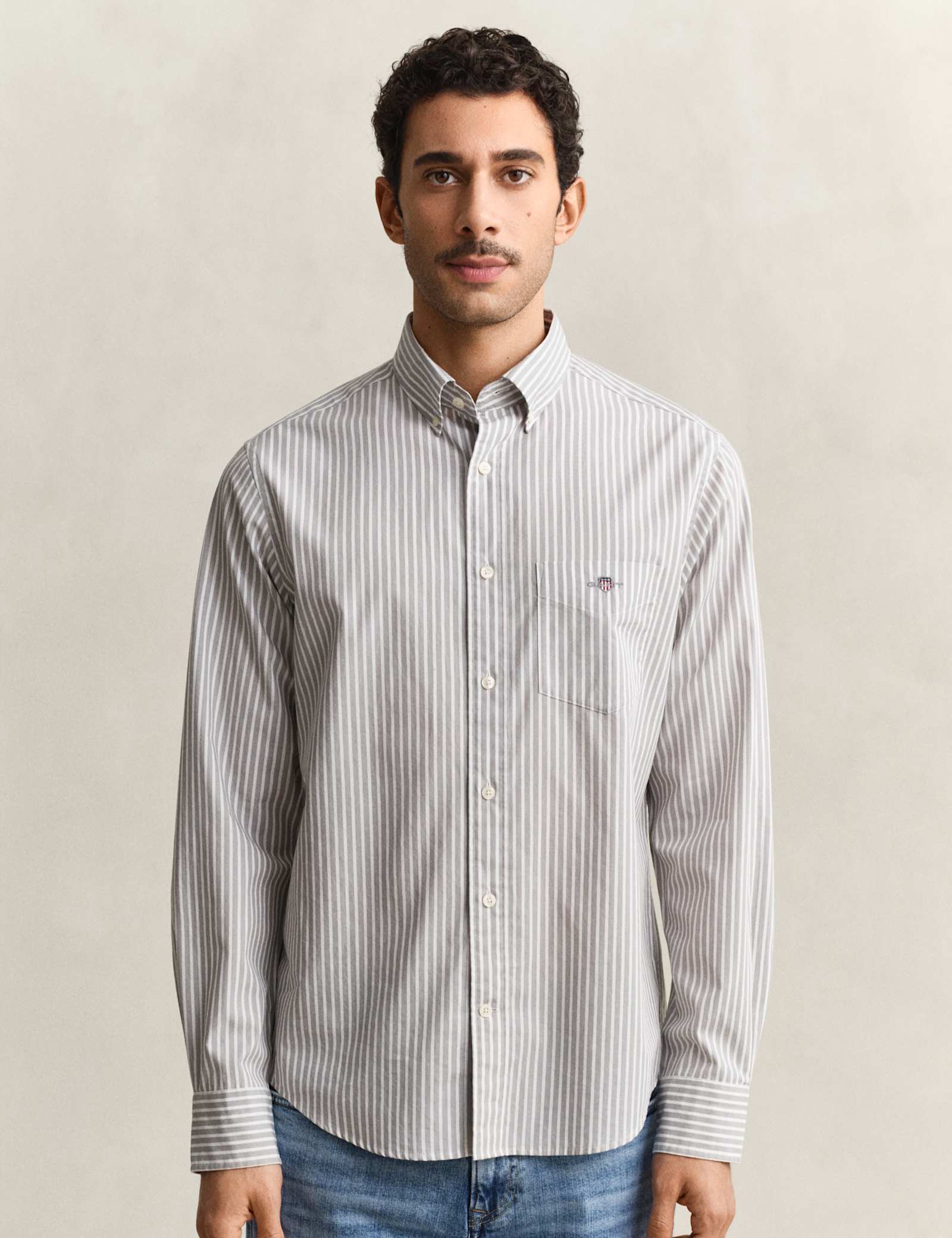 Regular Fit Pure Cotton Striped Oxford Shirt - image 2