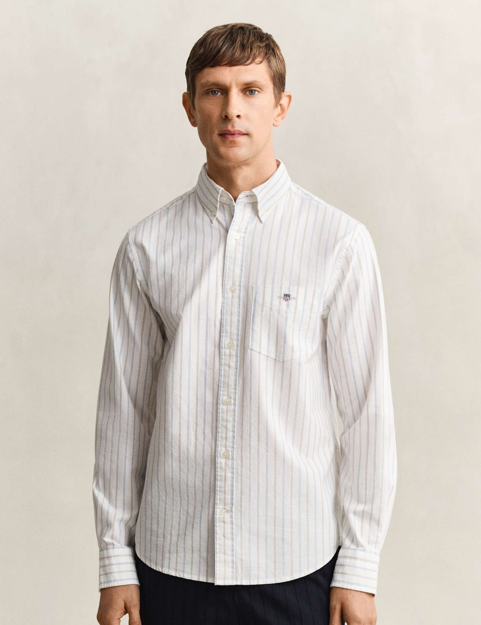 Regular Fit Pure Cotton Striped Oxford Shirt - image 5