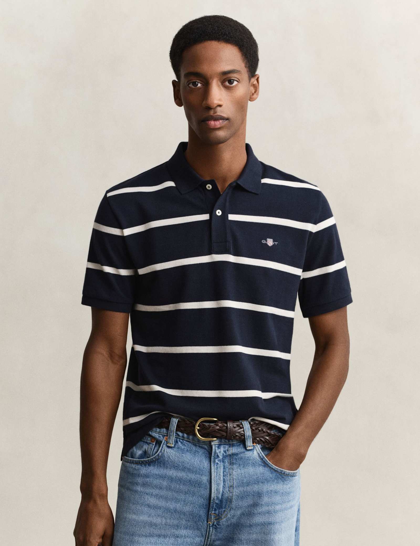 Pure Cotton Striped Polo Shirt - image 3