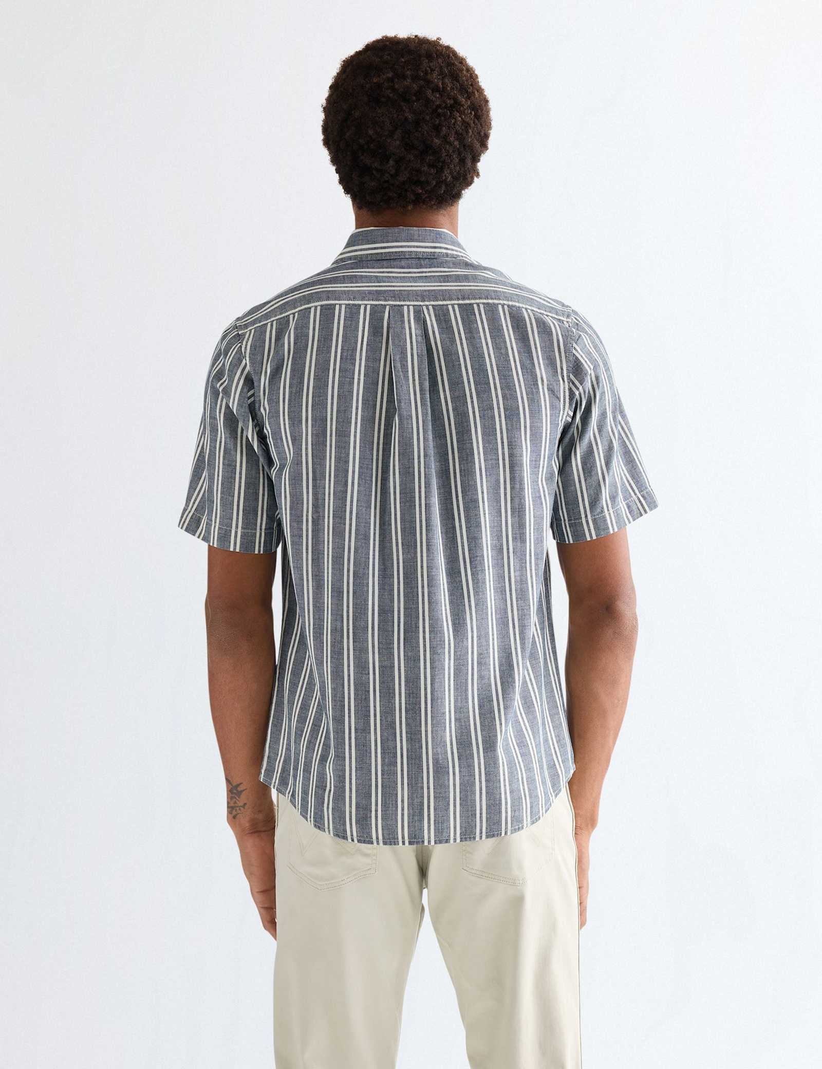 Regular Fit Pure Cotton Striped Short Sleeve Shirt - image 5