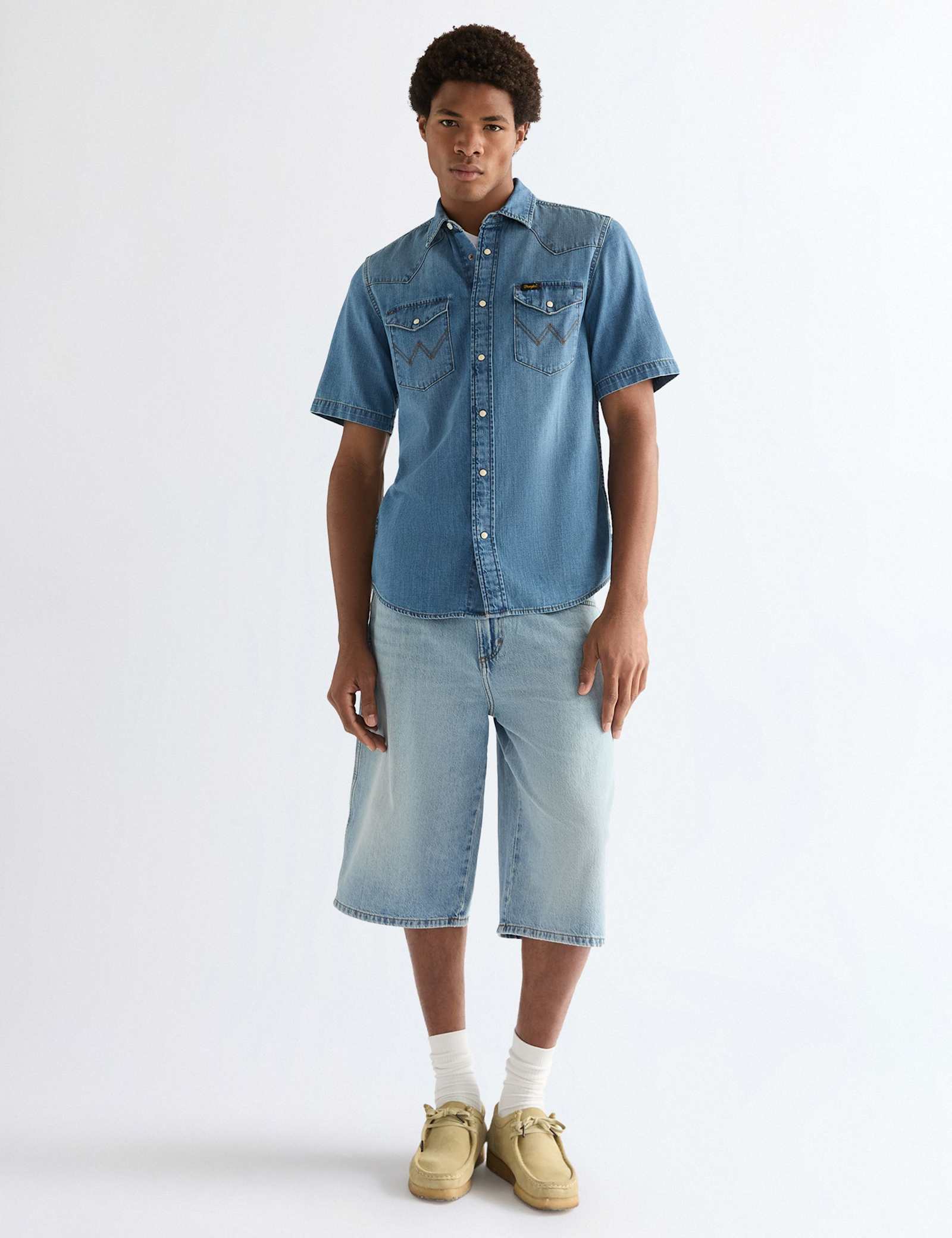 Western Short Sleeve Denim Shirt - image 2