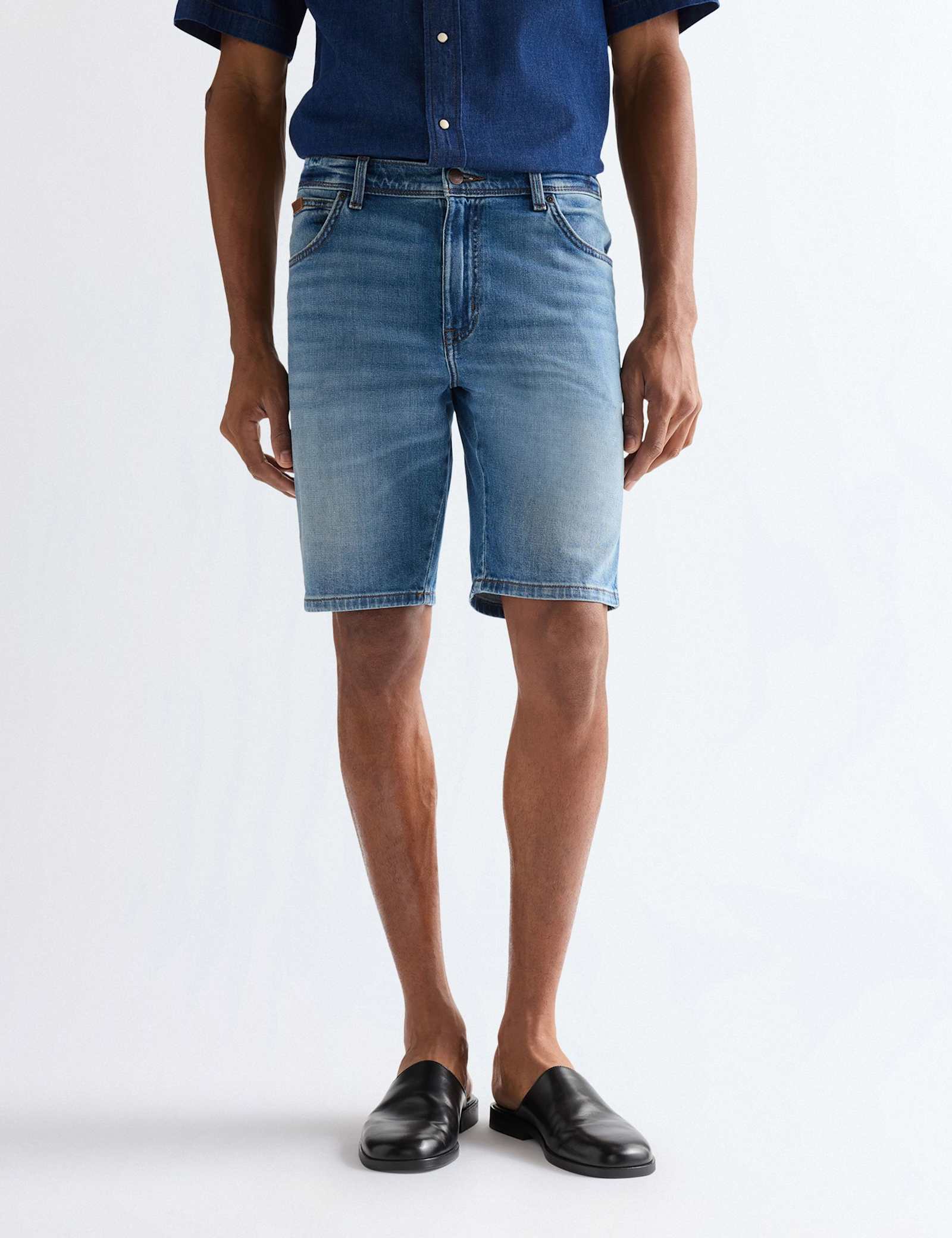 5 Pocket Stretch Denim Shorts - image 3