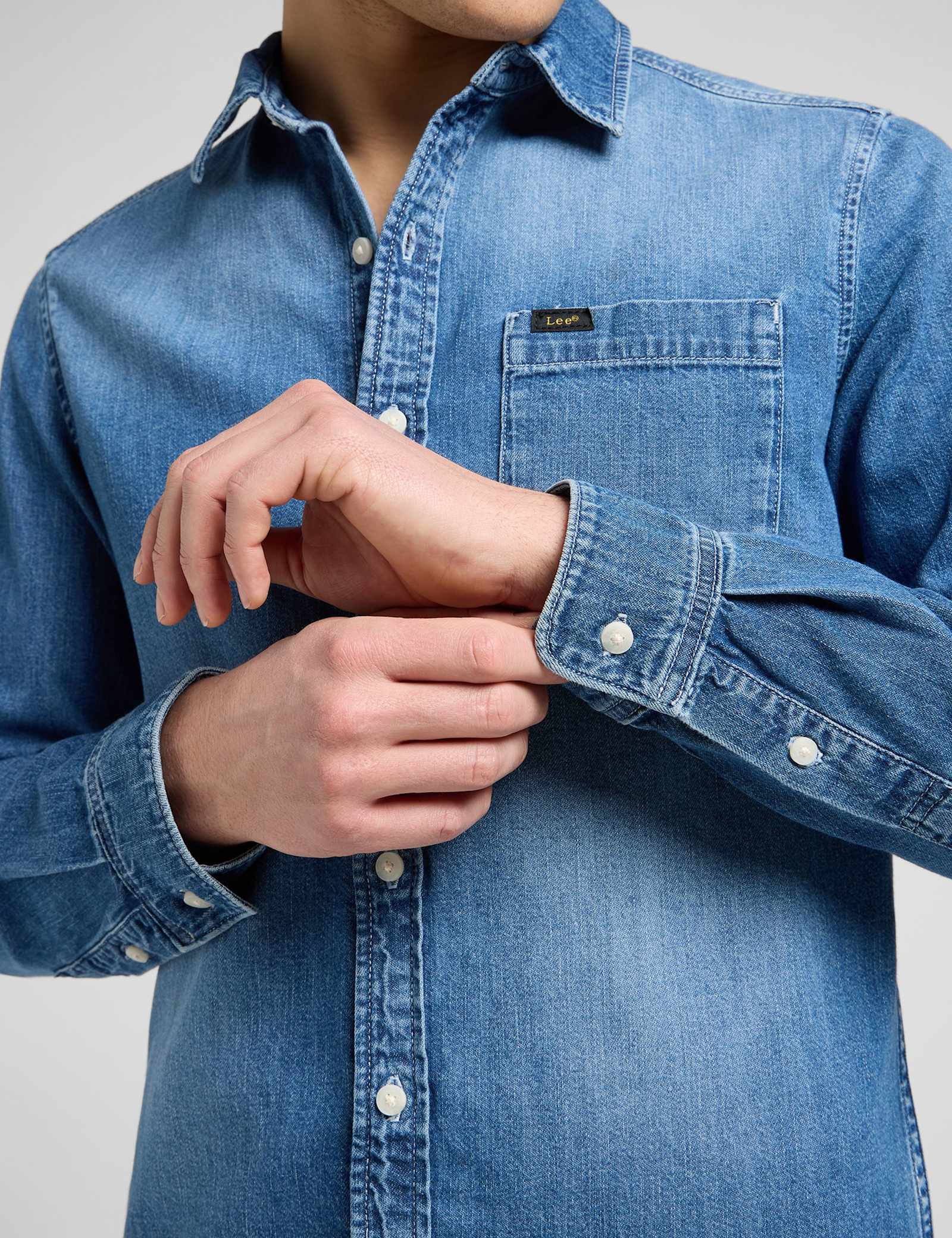 Leesure Regular Fit Pure Cotton Denim Shirt - image 5