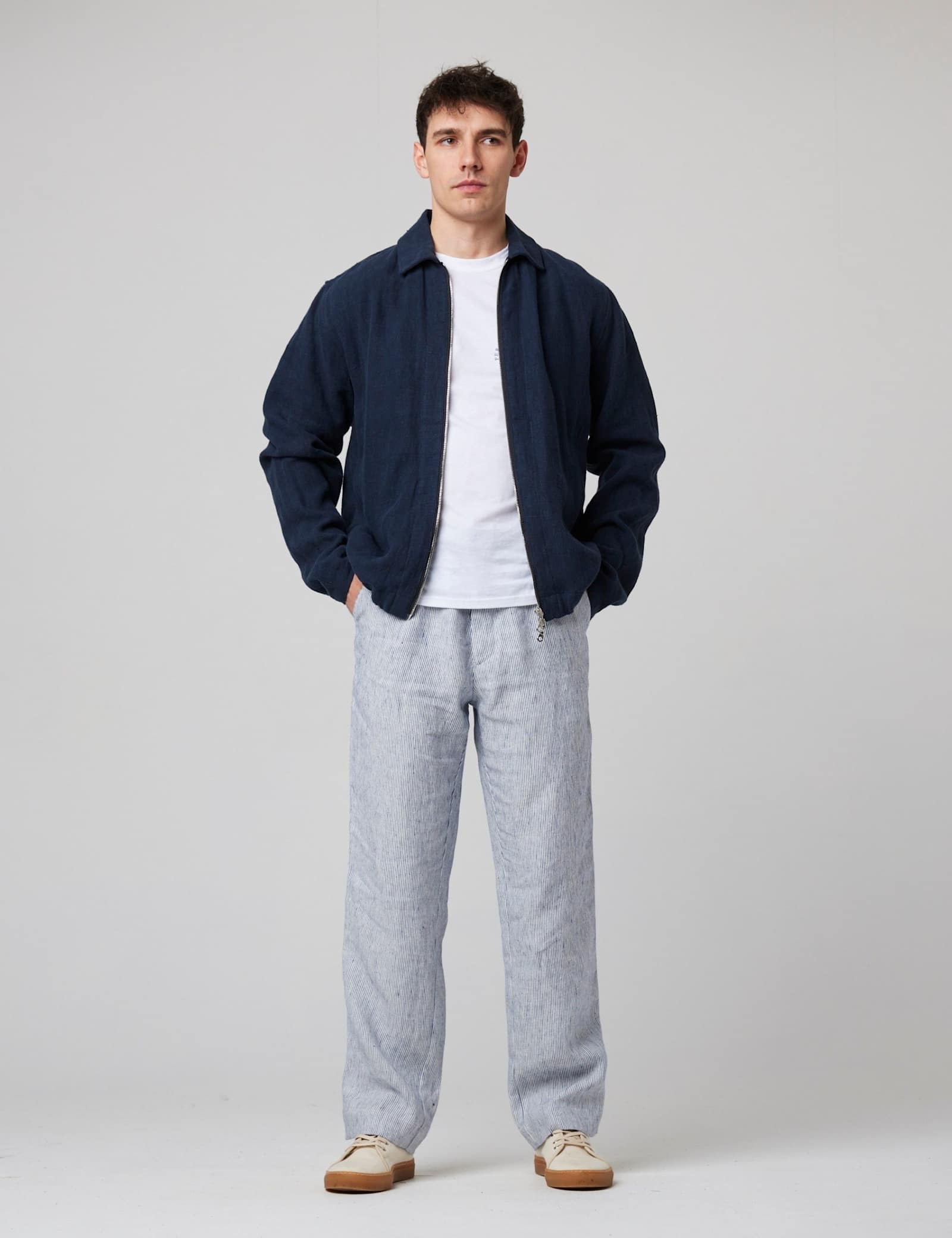 Pure Linen Bomber Jacket - image 5