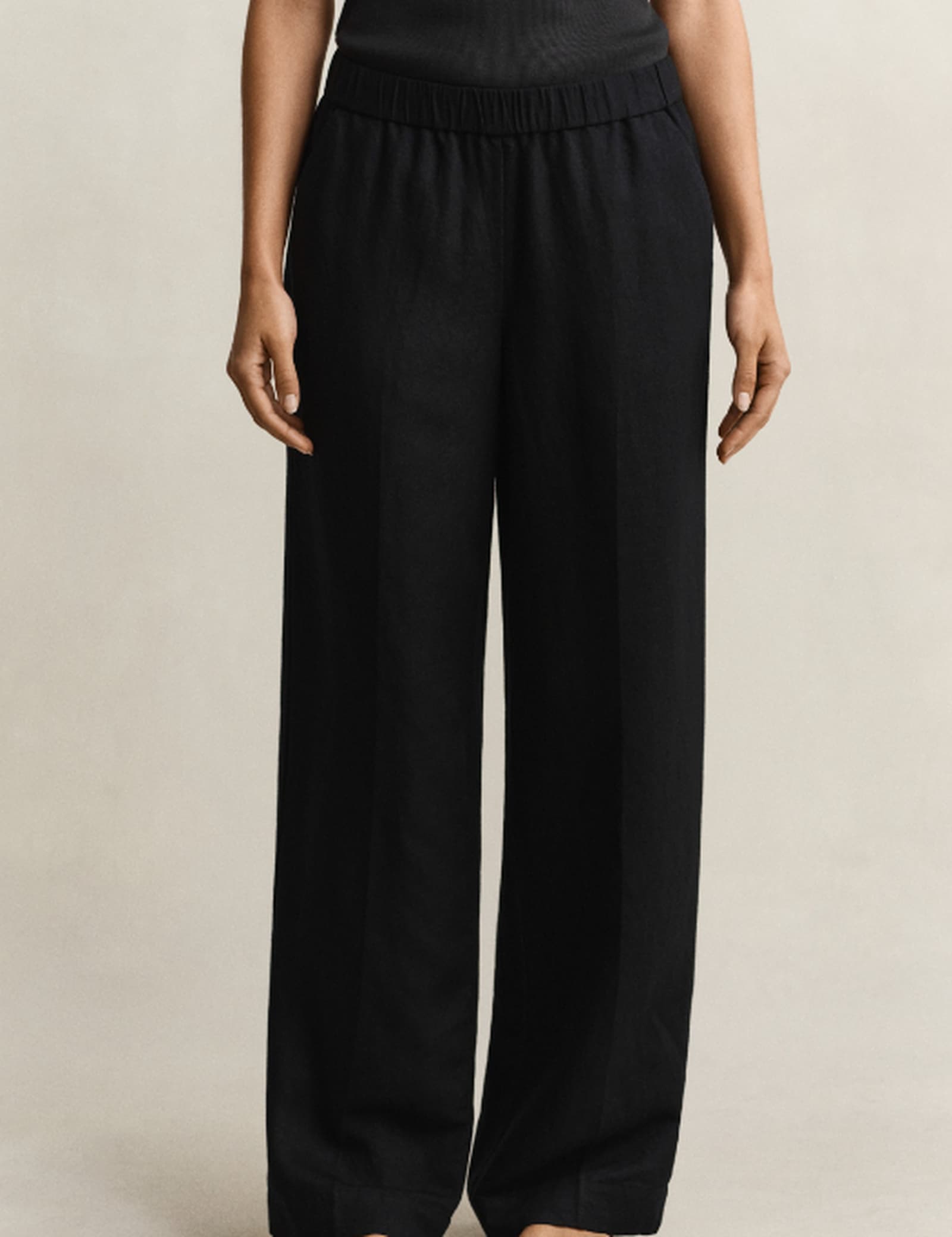 Linen Blend Wide Leg Trousers - image 1