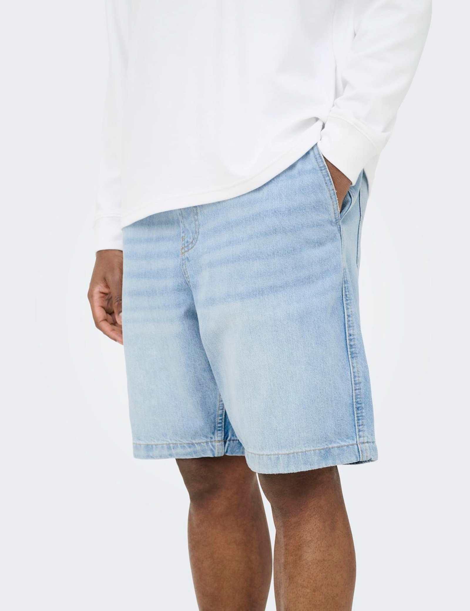 Denim Drawstring Shorts - image 4