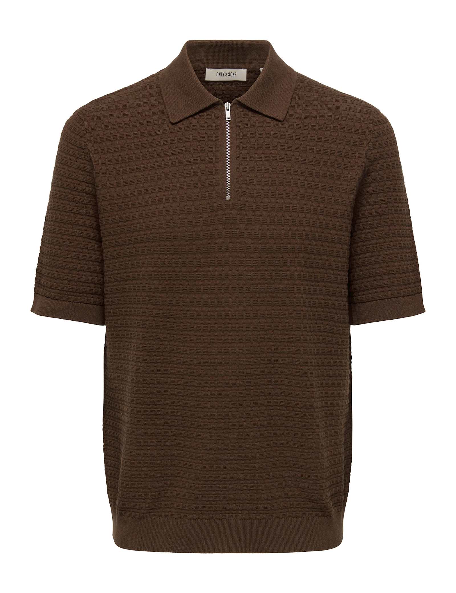 Pure Cotton Textured Knitted Polo Shirt - image 1