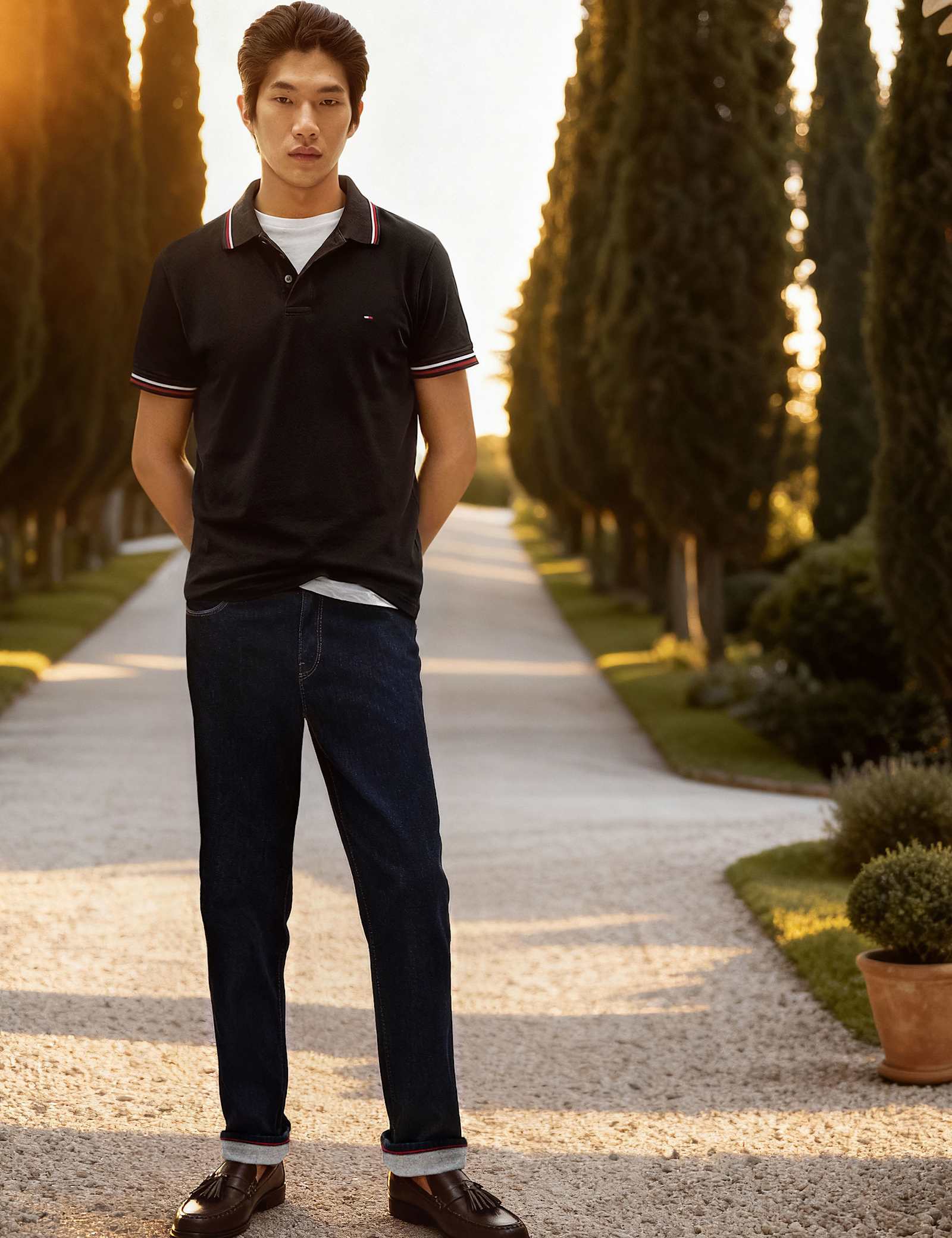 Slim Fit Cotton Rich Pique Tipped Polo Shirt - image 5