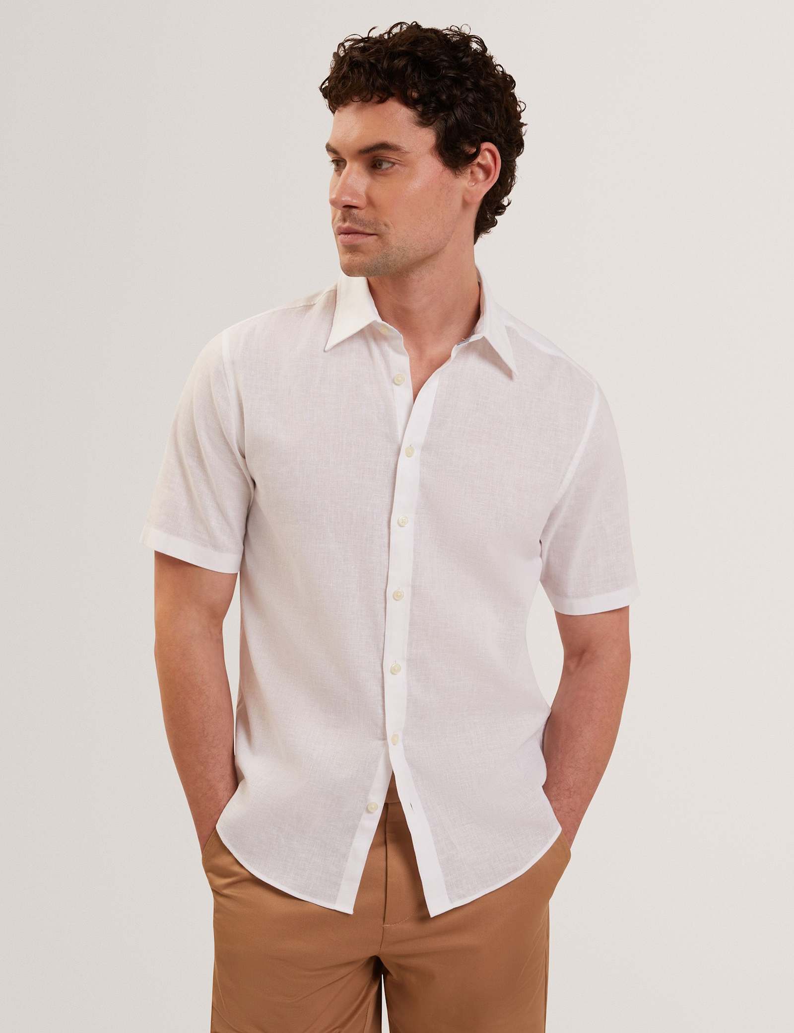 Regular Fit Cotton Linen Blend Shirt - image 3