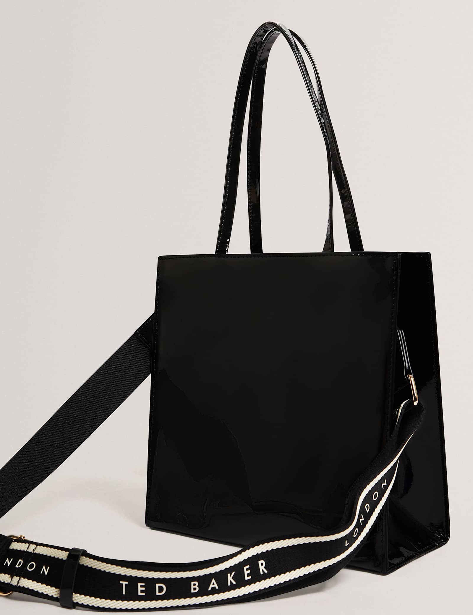 Patent Finish Webbing Strap Tote Bag - image 5