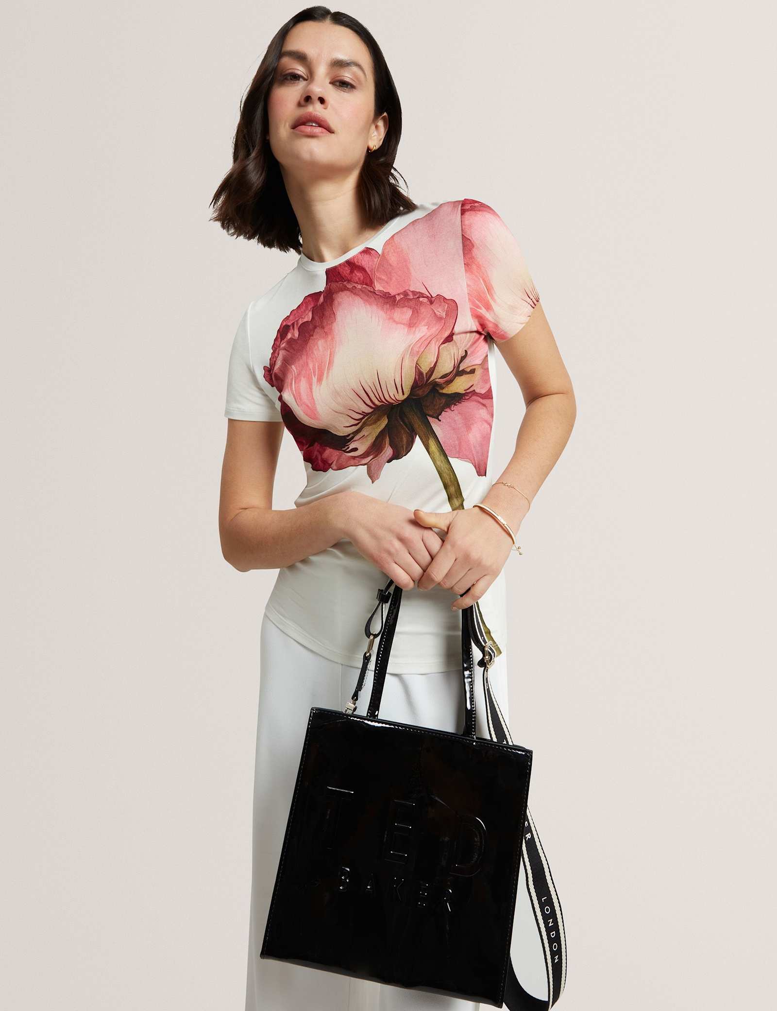 Patent Finish Webbing Strap Tote Bag - image 4