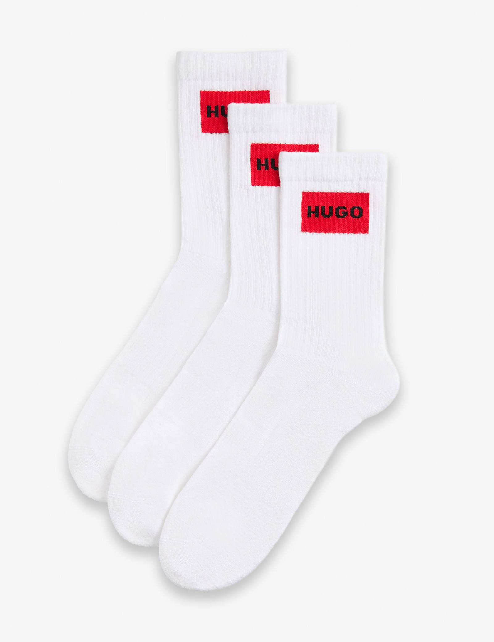 3 Pack Logo Label Cotton Rich Ribbed Socks - image 2