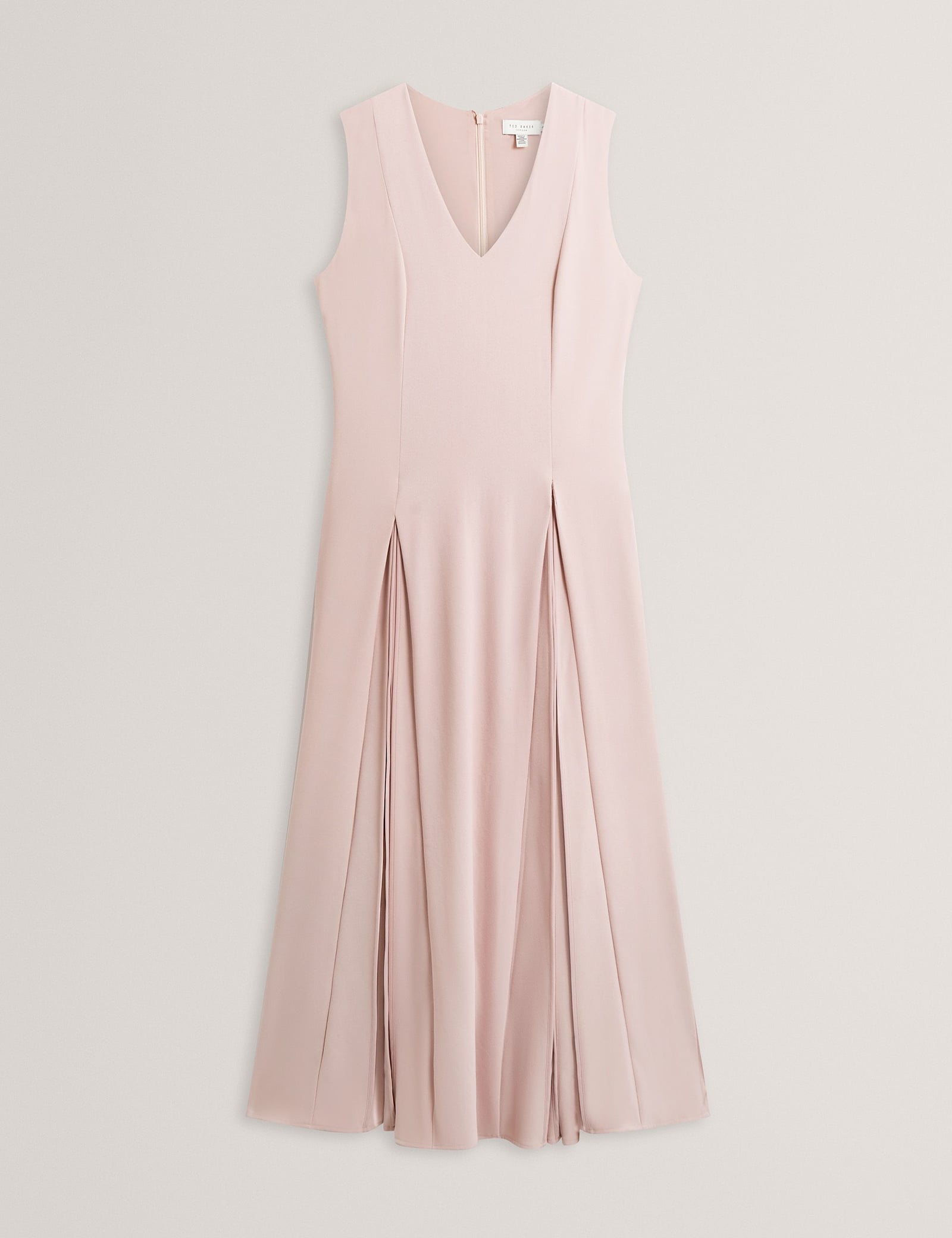 V-Neck Pleat Detail Midi Skater Dress - image 1