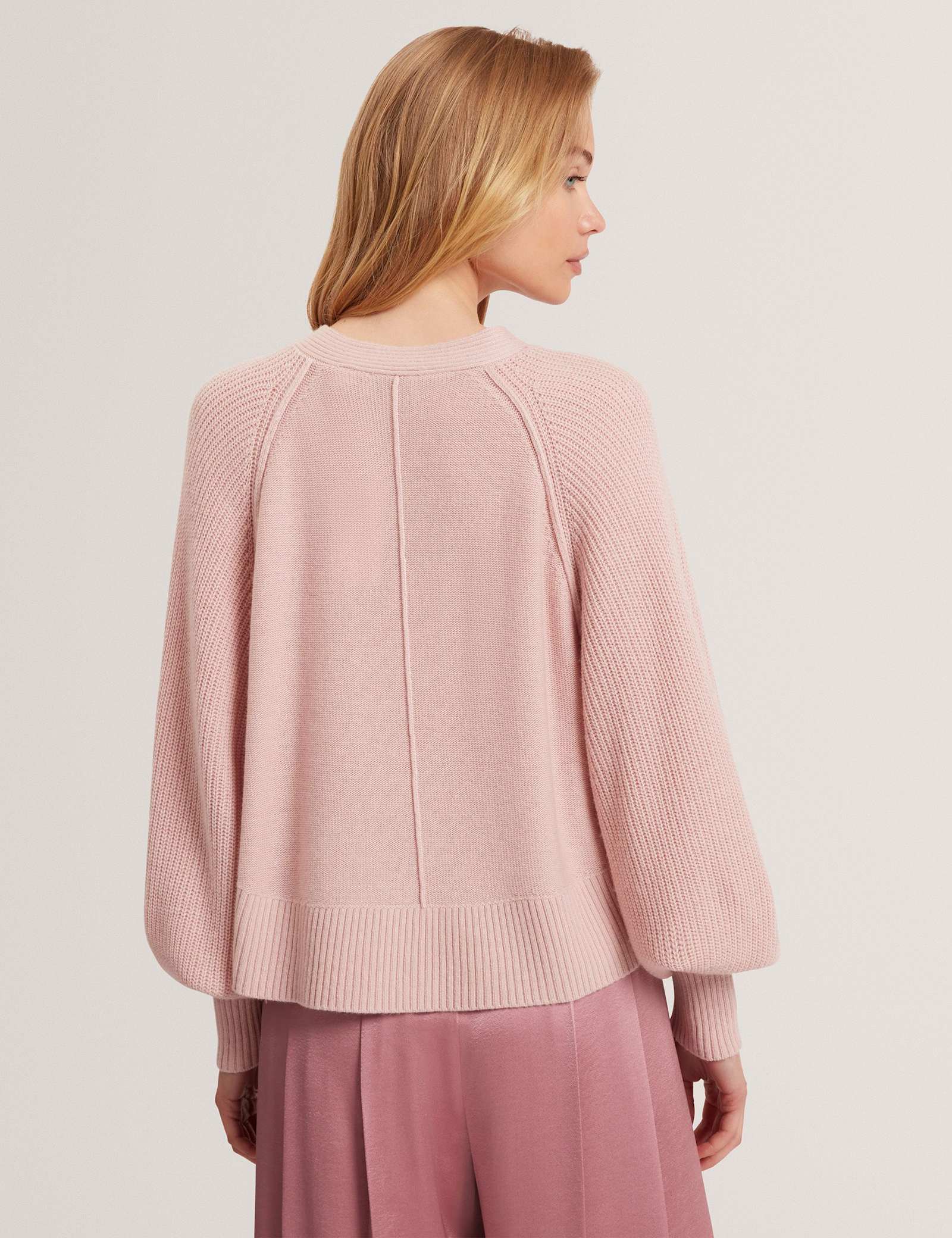 Balloon Sleeve Jumper with Wool and Cashmere - image 5