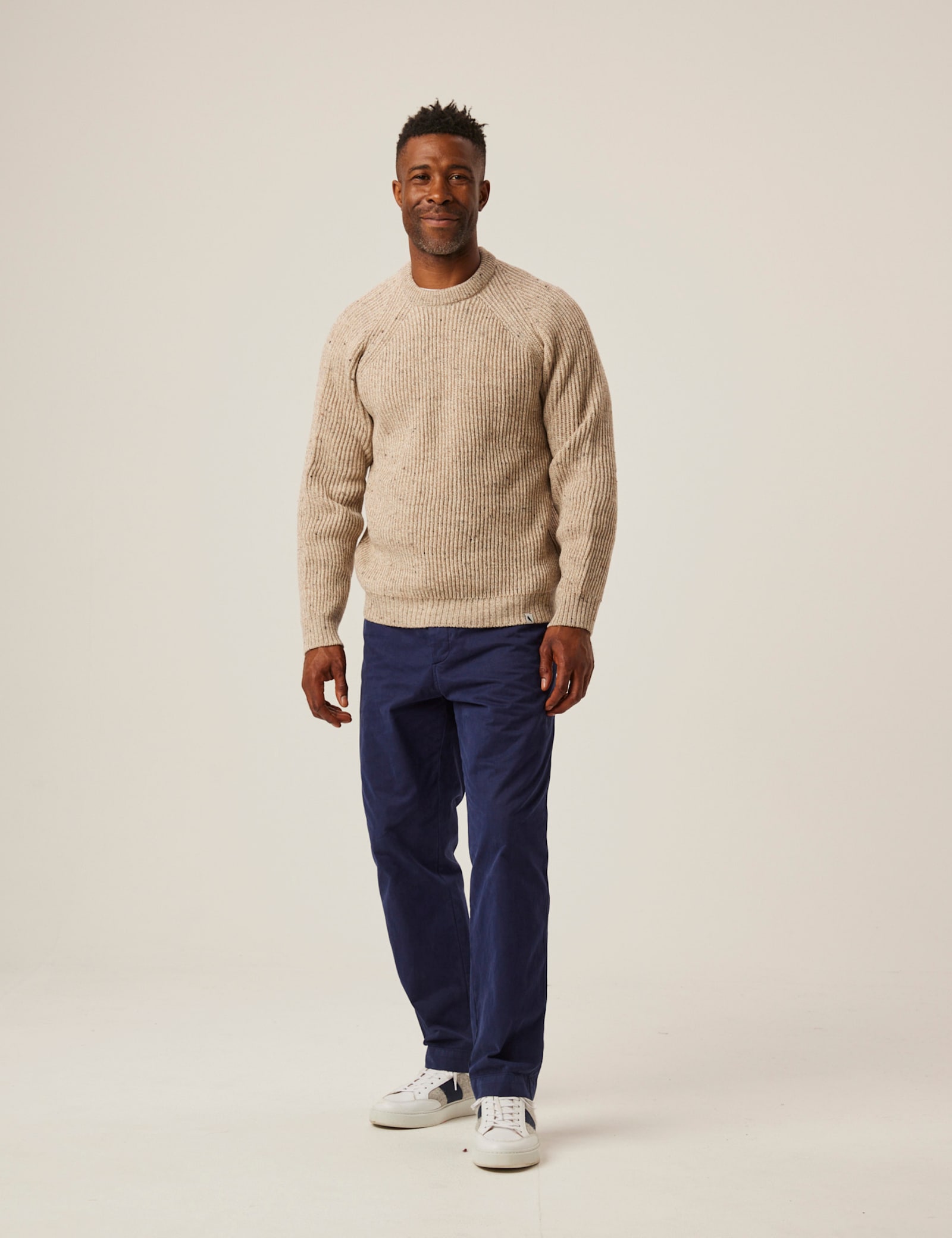 Pure Merino Wool Textured Crew Neck Jumper - image 5