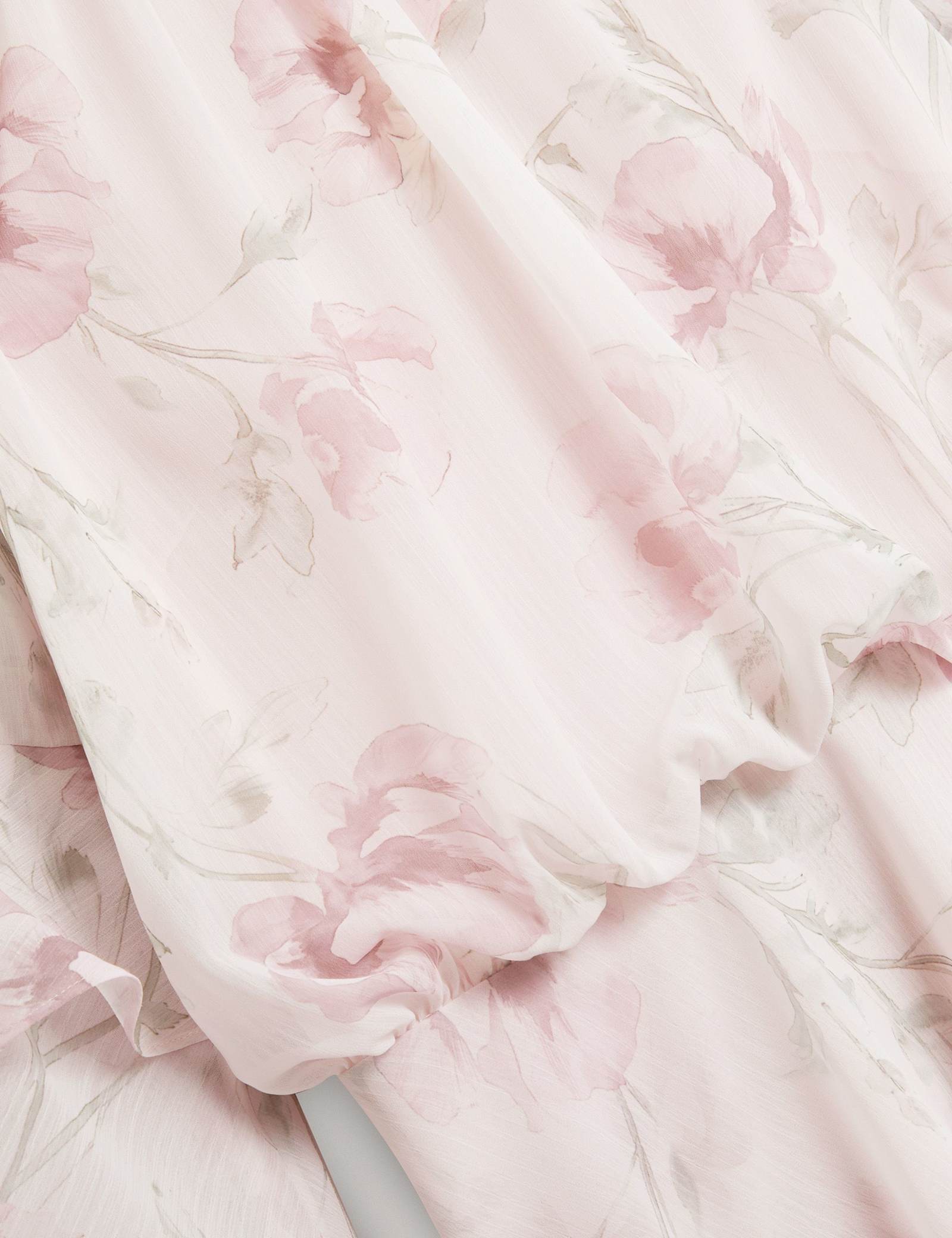 Floral High Neck Tiered Sleeve Mini Dress - image 4