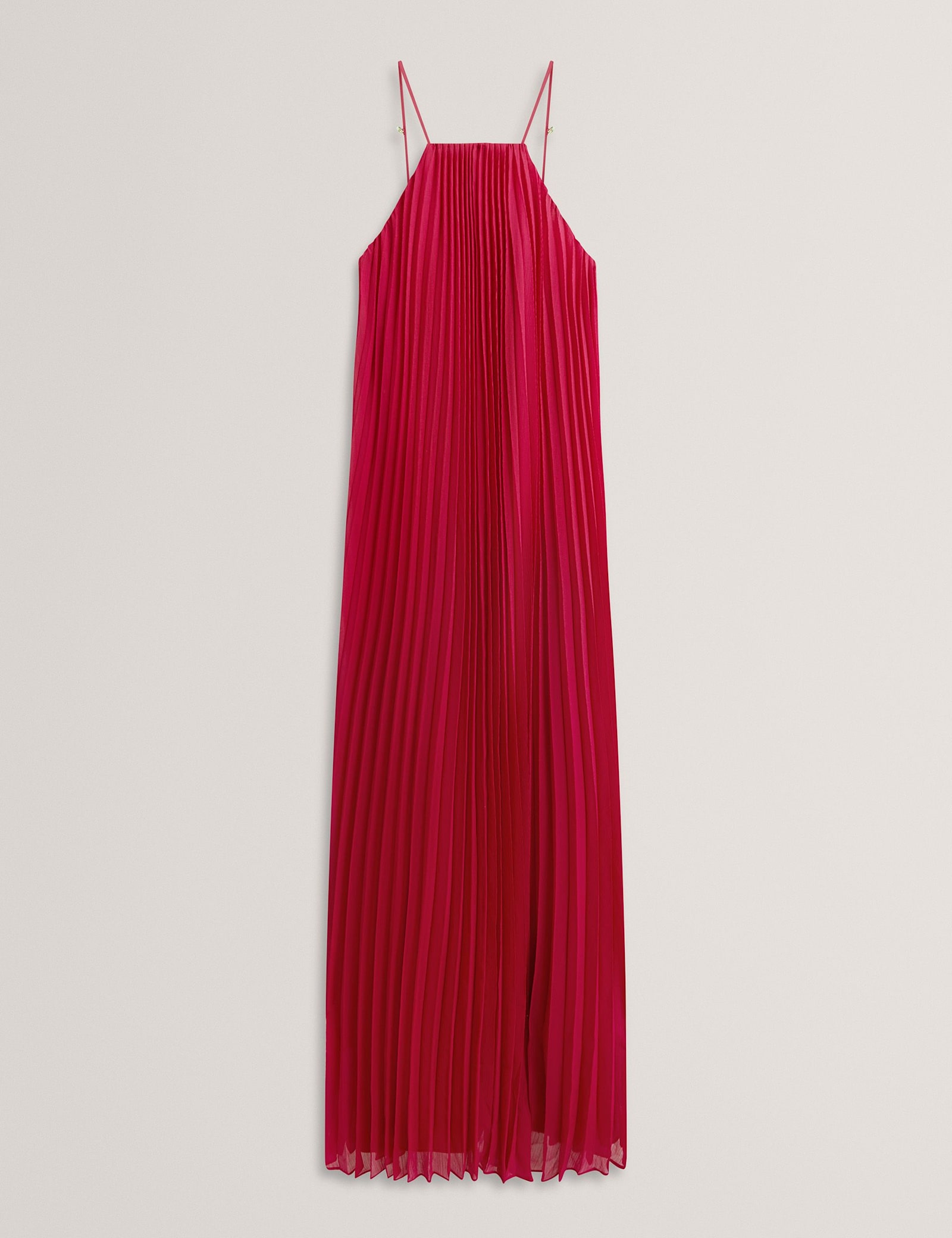 Pleated Halter Neck Maxi Waisted Dress - image 1