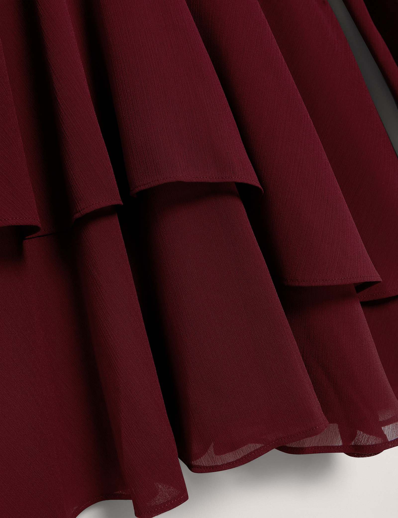 High Neck Gathered Mini Tiered Dress - image 4