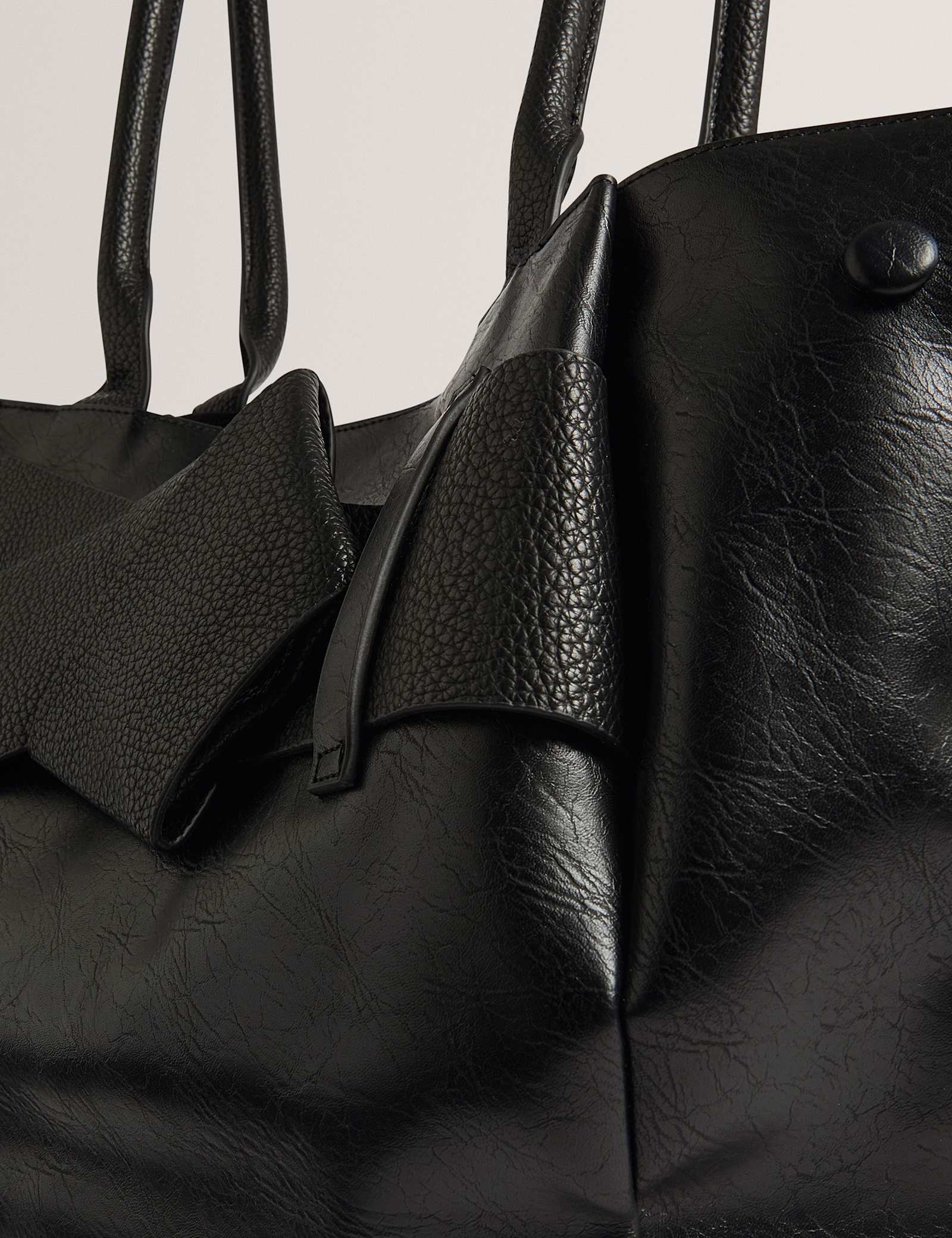 Faux Leather Knot Bow Tote Bag - image 4