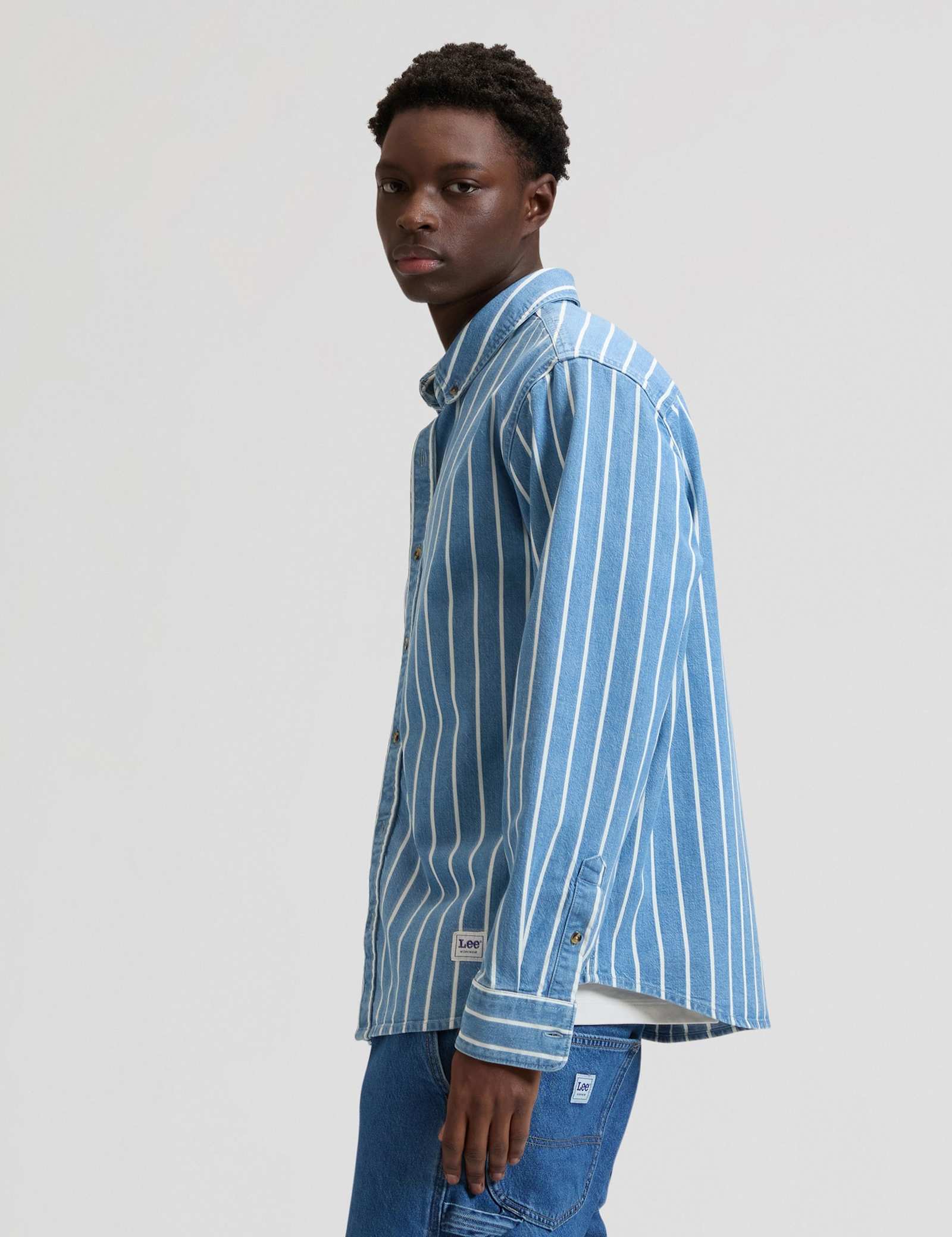 Regular Fit Striped Denim Shirt - image 4
