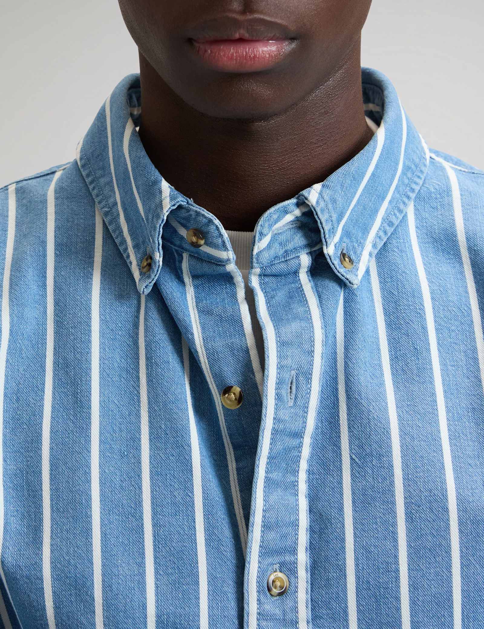 Regular Fit Striped Denim Shirt - image 3