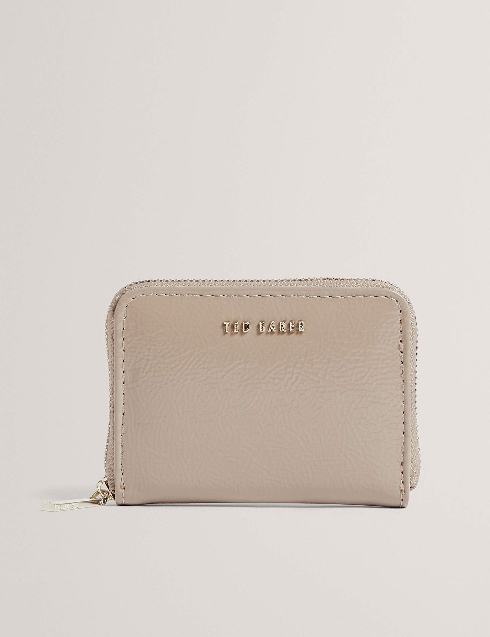 Faux Leather Patent Crinkle Zip Around Purse - image 1