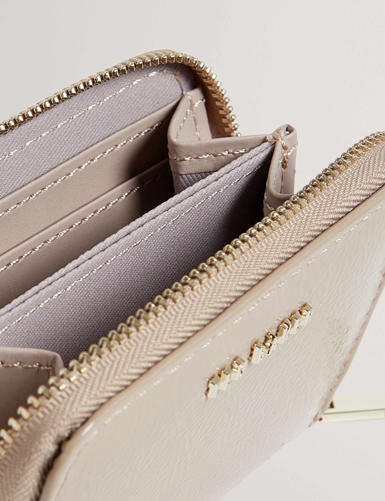 Faux Leather Patent Crinkle Zip Around Purse - image 4