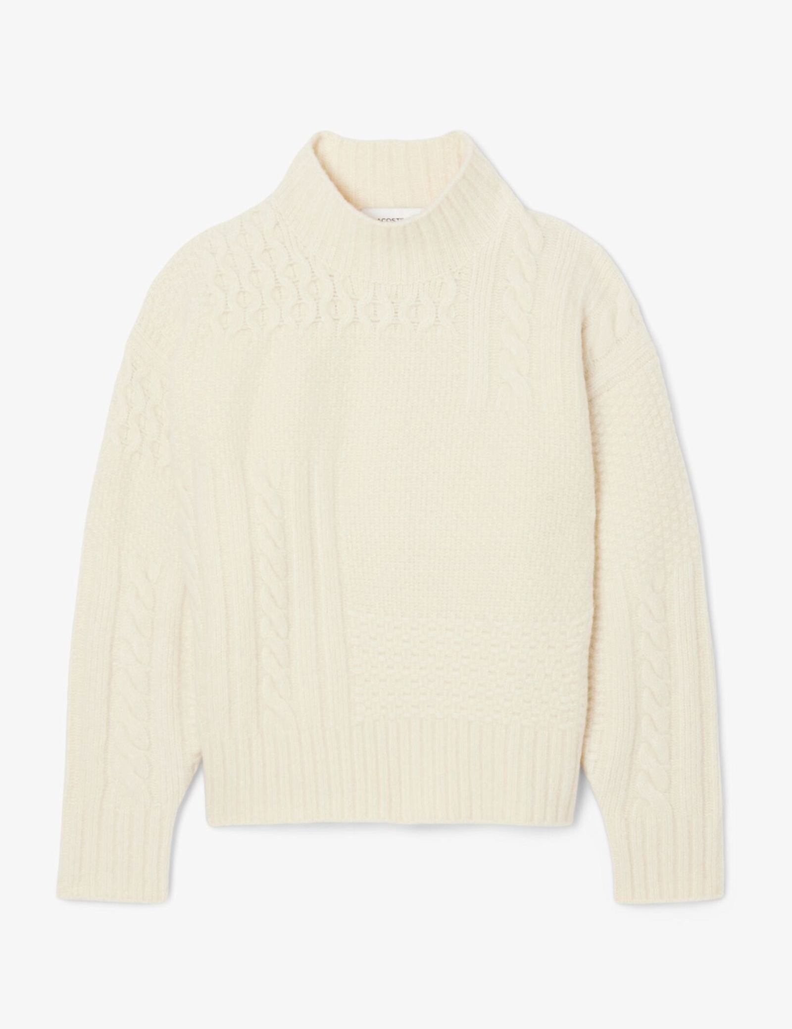 Wool Rich Cable Knit Roll Neck Jumper - image 1