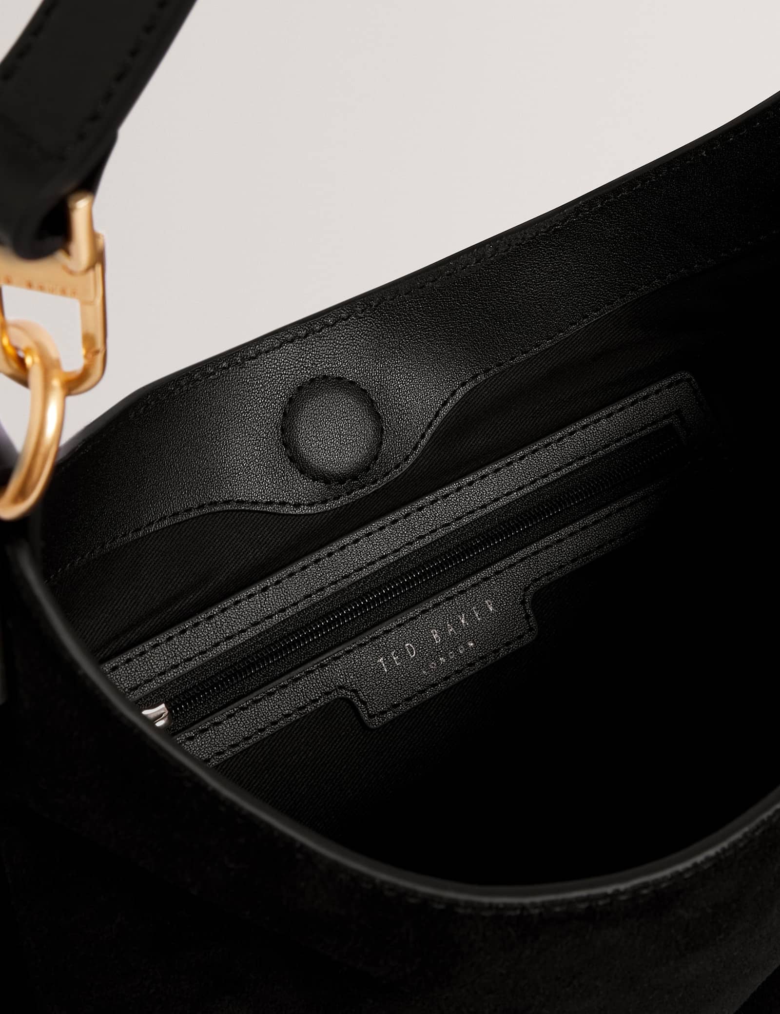 Leather Hardware Shoulder Clutch Bag - image 2