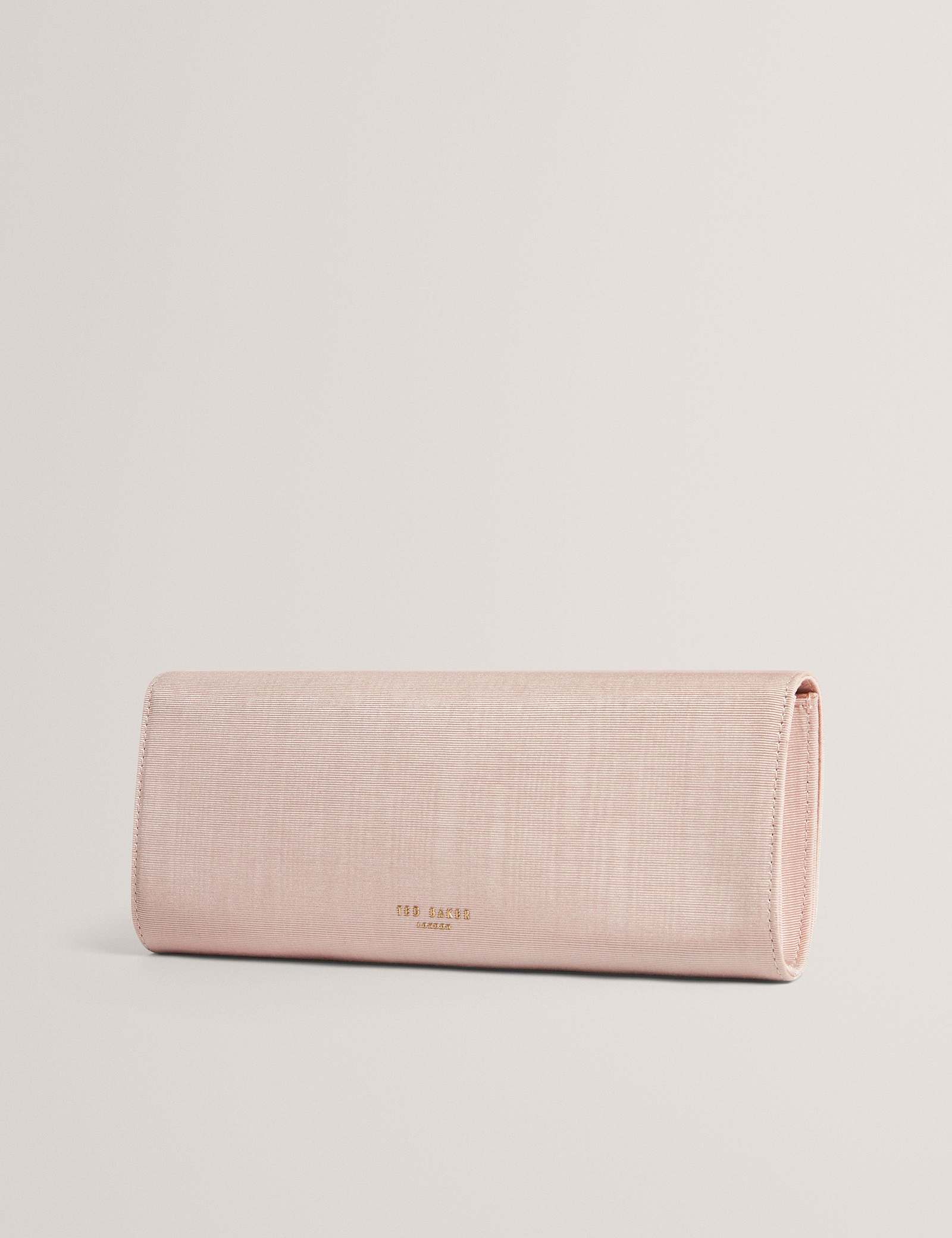 Fabric Moire Chain Strap Baguette Clutch Bag - image 2