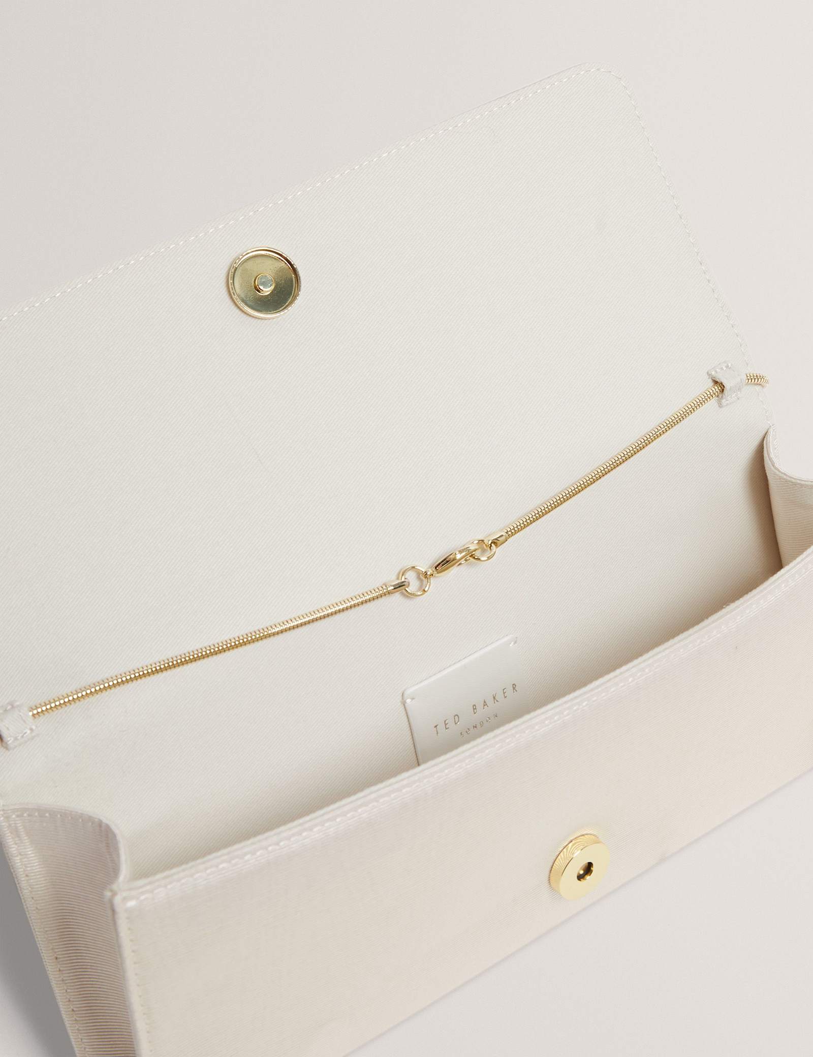 Fabric Moire Chain Strap Baguette Clutch Bag - image 3